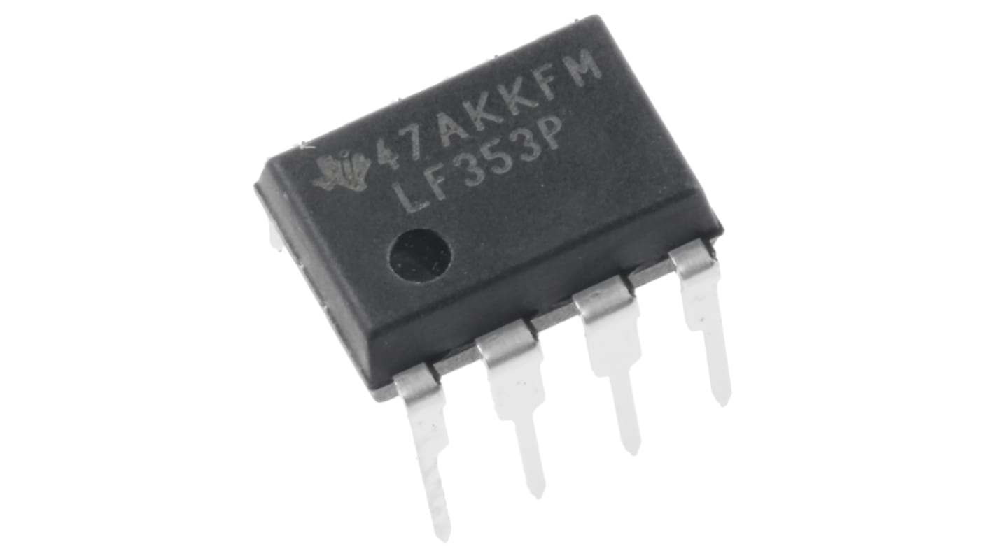 Texas Instruments オペアンプ, スルーホール, 2回路, デュアル電源, LF353P