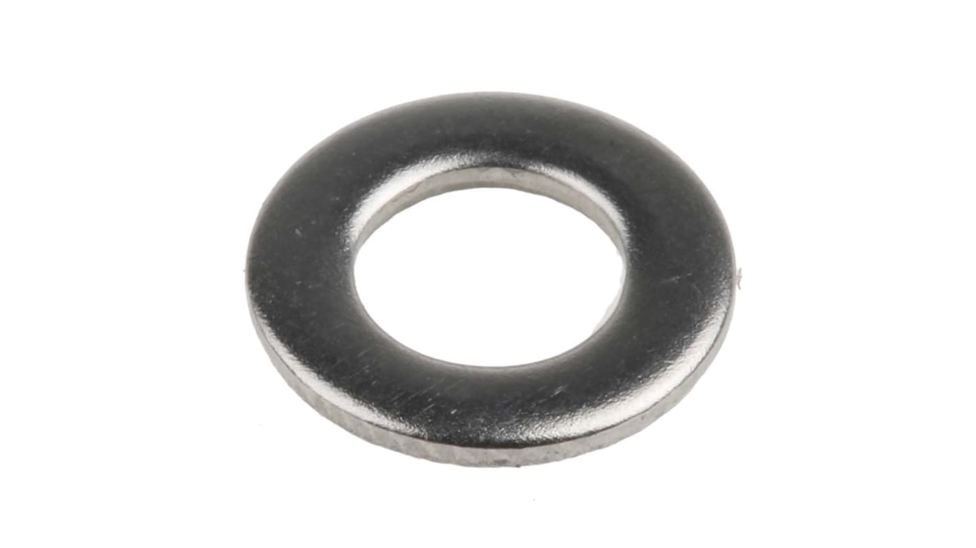 RS PRO Unterlegscheiben für M5 Schrauben Glatt A2 304 Flach-, 1mm x 5.3mm x  10mm, Edelstahl