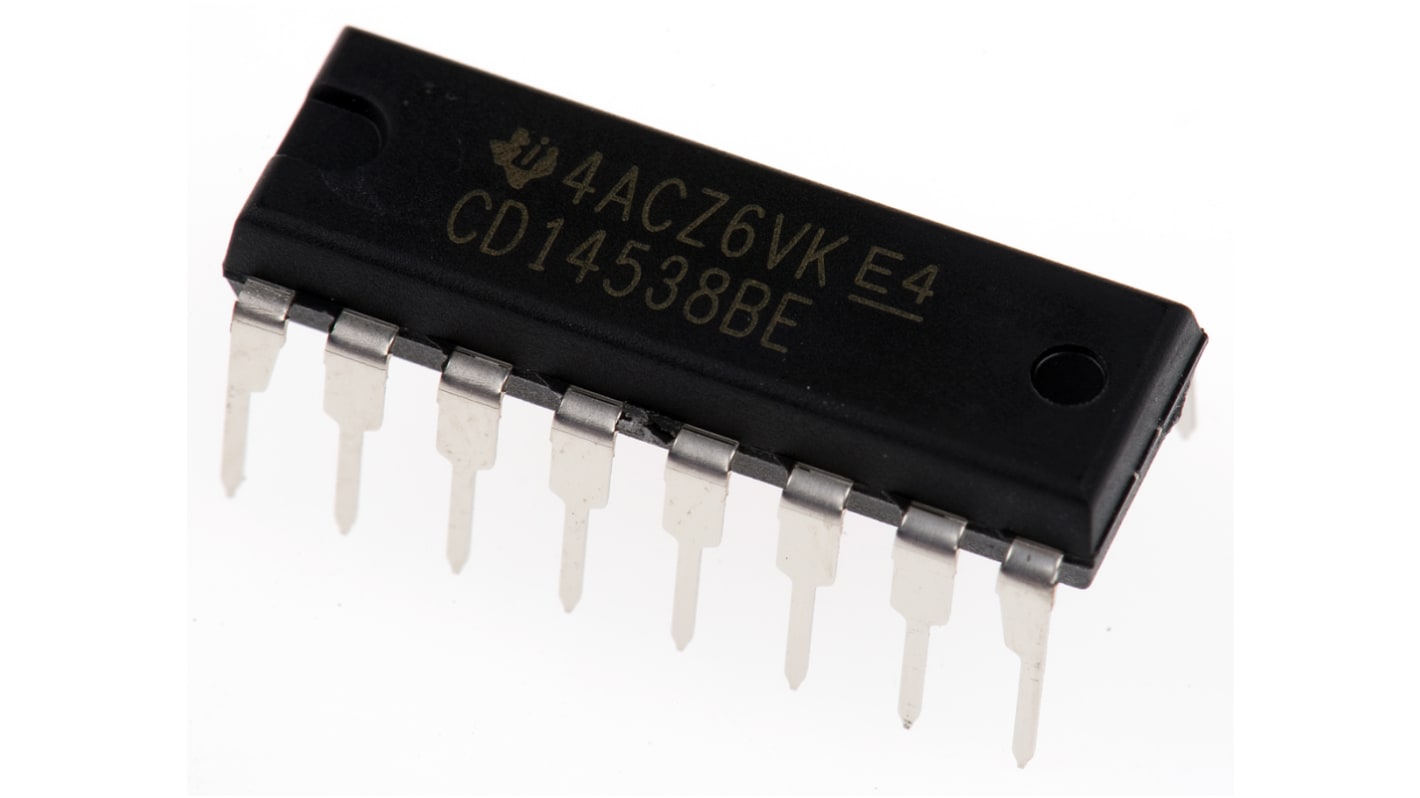 Texas Instruments CD14538BE, Dual Monostable Multivibrator, 16-Pin PDIP