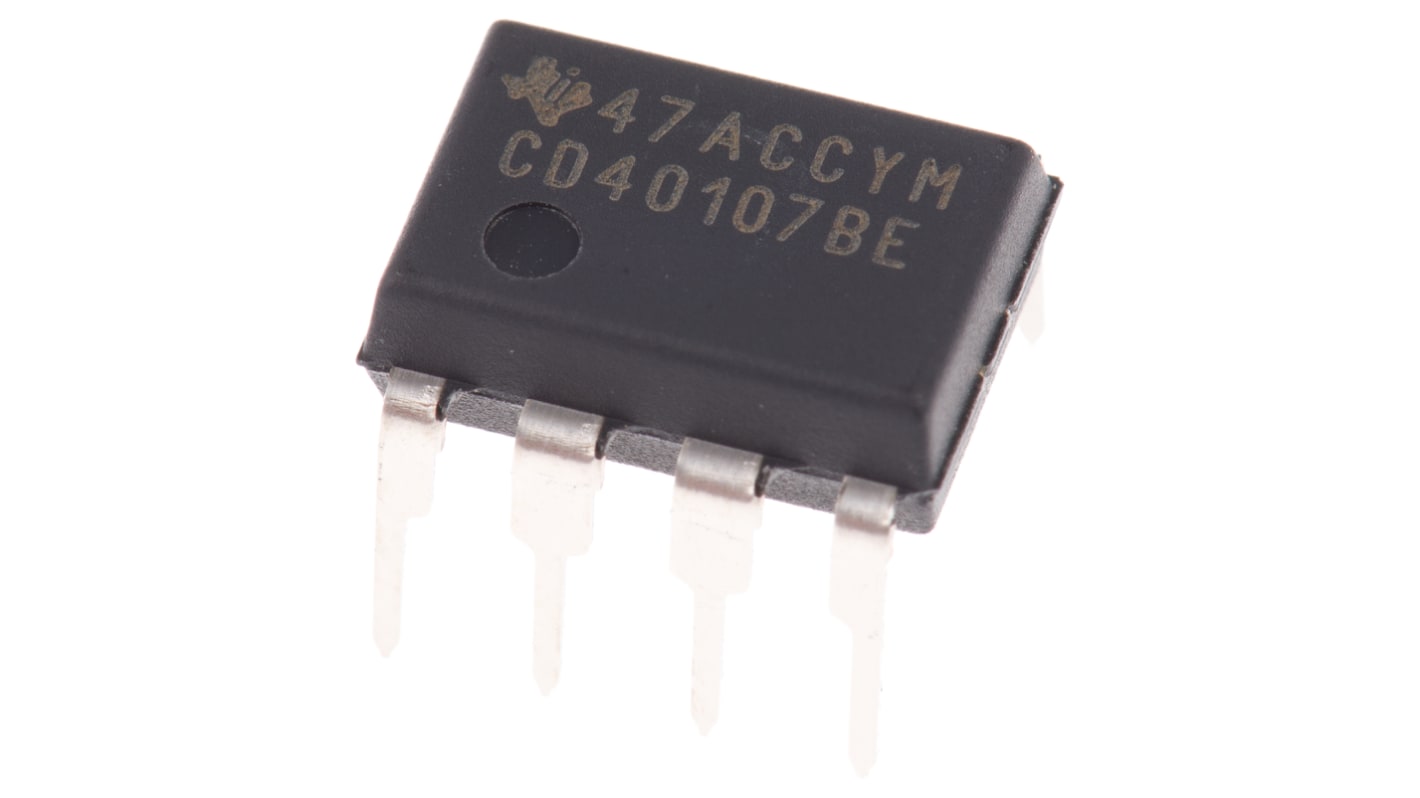 Texas Instruments CD40107BE, Dual 2-Input NAND Logic Gate, 8-Pin PDIP