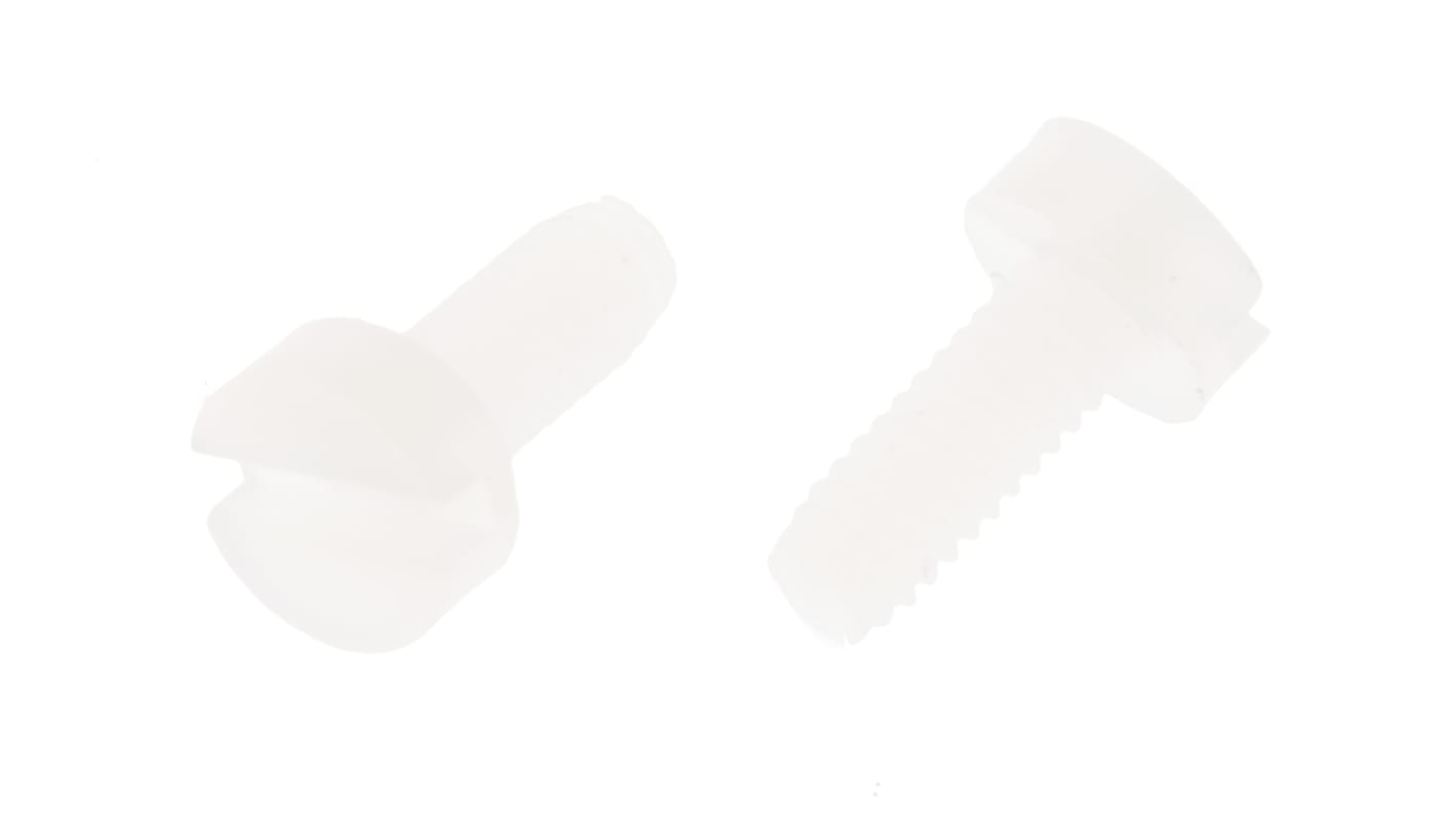 Gépcsavarok Sima felületű, Nylon, Hengeres fejű 6mm, M2.5 0.45mm