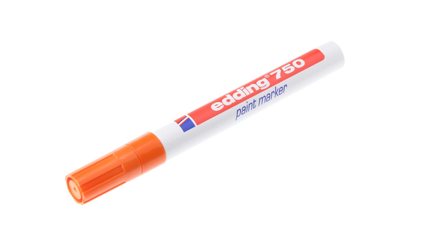 Marqueur peinture Orange Edding, pointe de 2 → 4mm compatible sur Verre, Métal, Plastique, Bois