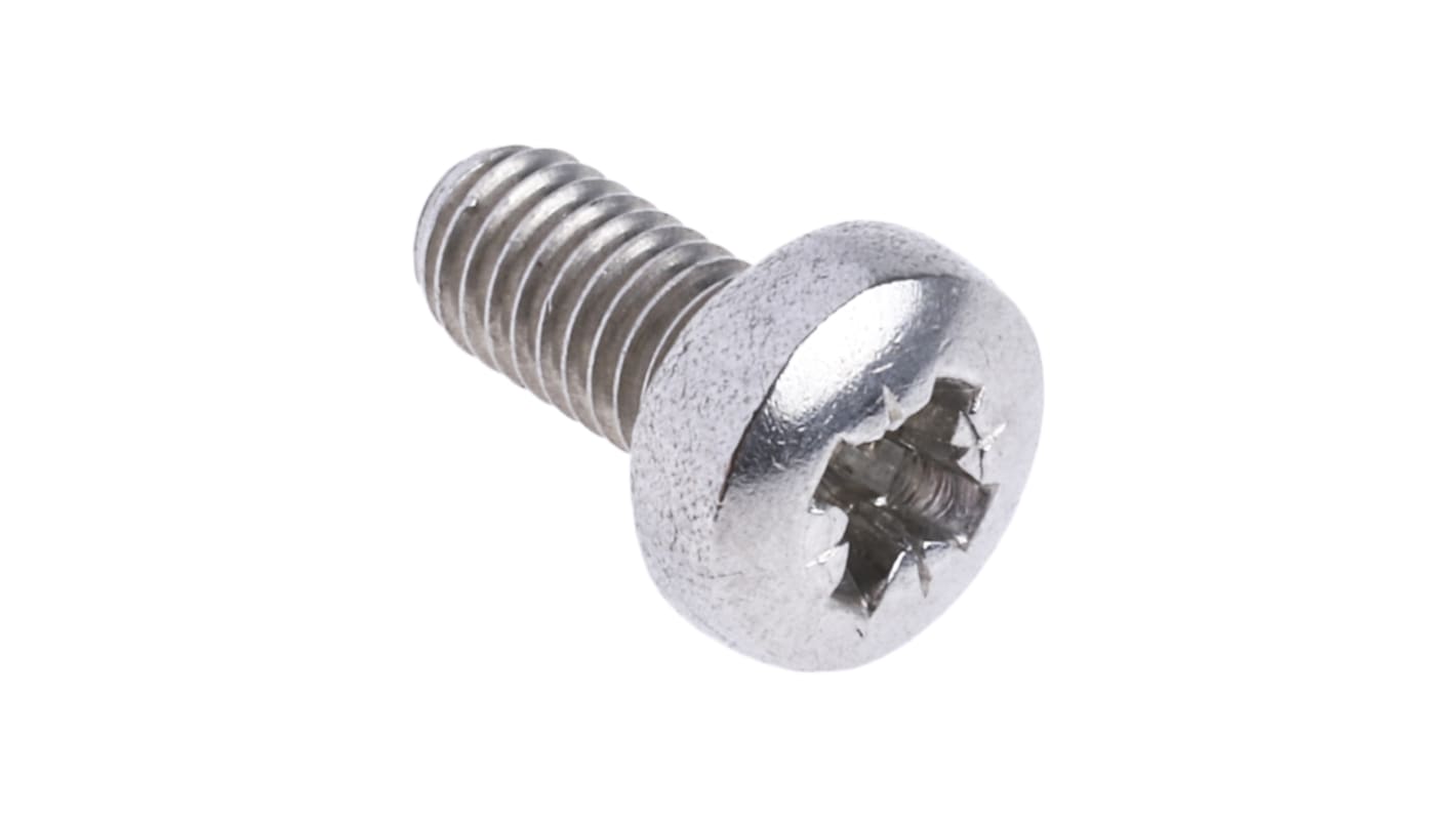 Tornillo de cabeza alomada con huella Pozidriv RS PRO M3 x 6mm, paso de rosca 0.5mm, de Acero Inoxidable