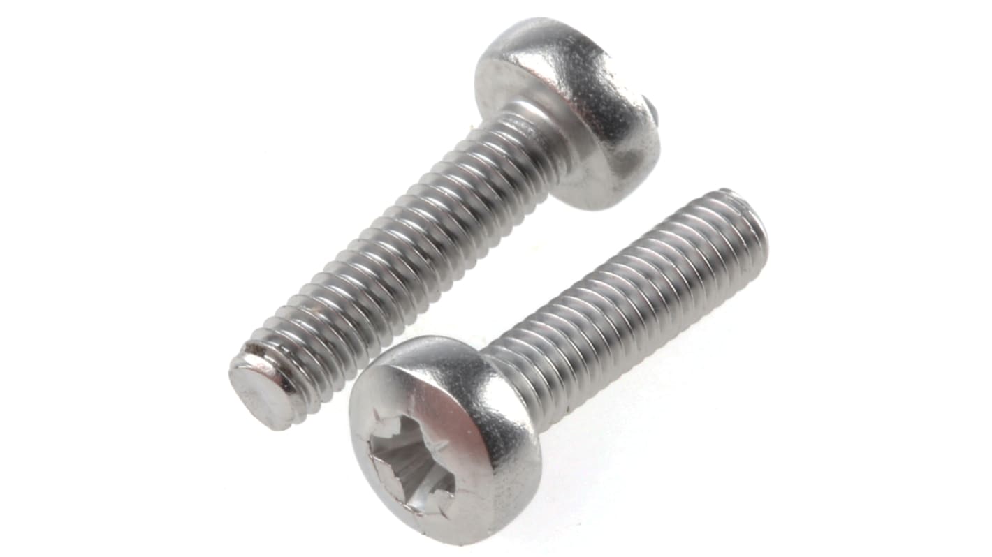 RS PRO Pozi Pan A2 304 Stainless Steel Machine Screws DIN 7985, M3x12mm