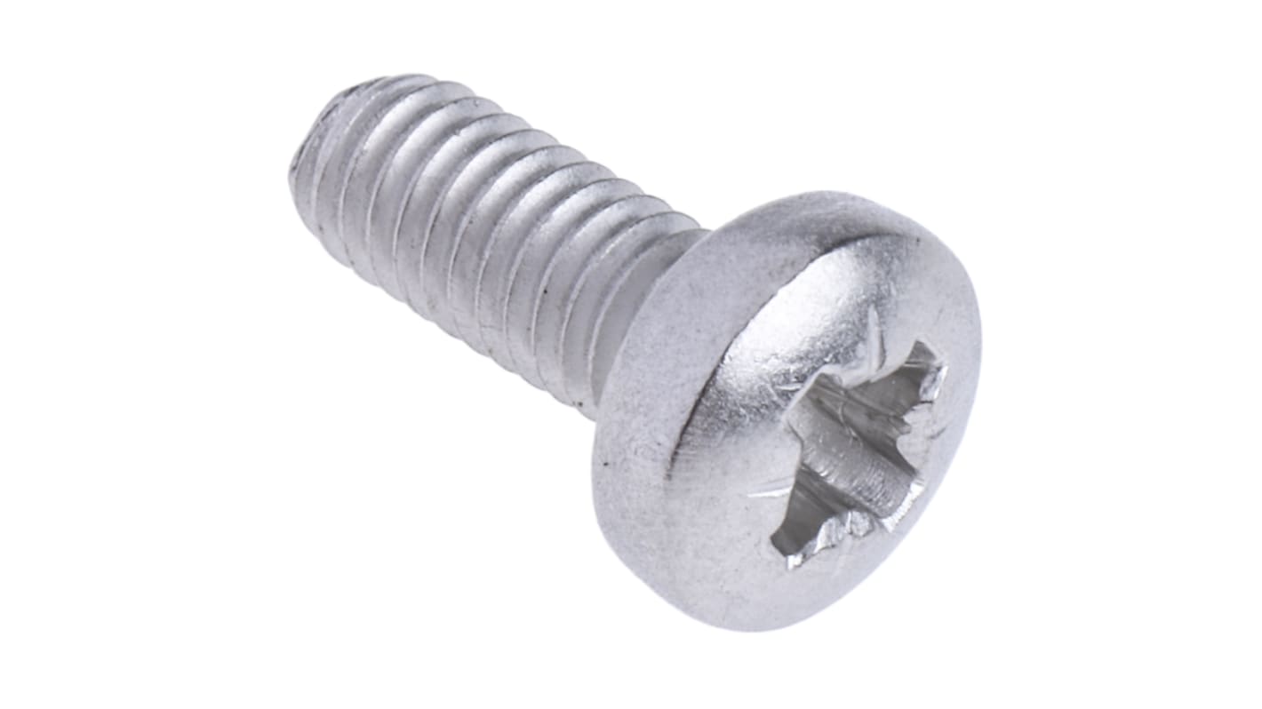 Tornillo de cabeza alomada con huella Pozidriv RS PRO M4 x 10mm, paso de rosca 0.7mm, de Acero Inoxidable