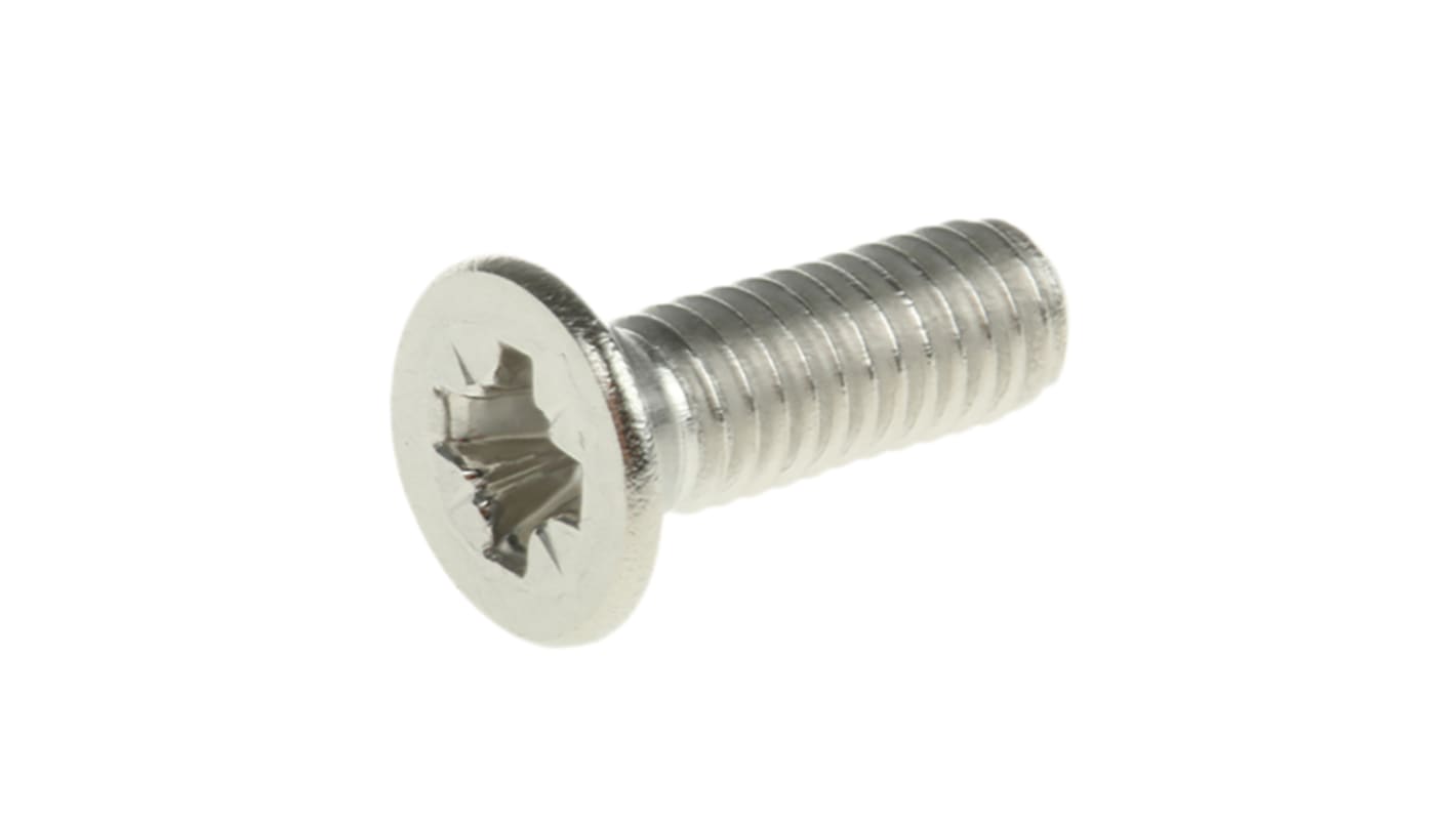 RS PRO Pozidriv Countersunk A2 304 Stainless Steel Machine Screws DIN 965, M4x12mm