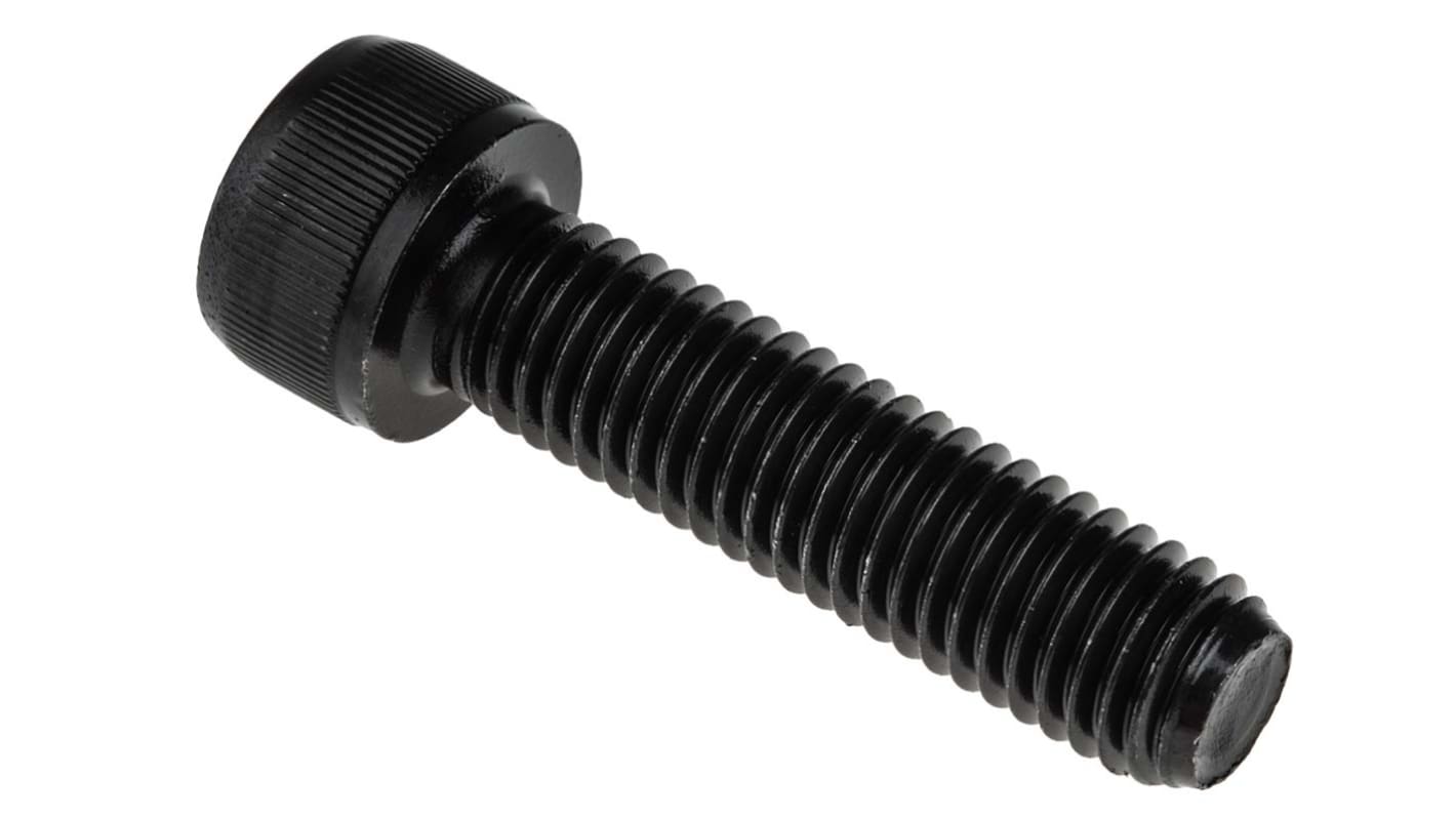 RS PRO M10 x 40mm Hex Socket Cap Screw Black, SelfColour Steel RS