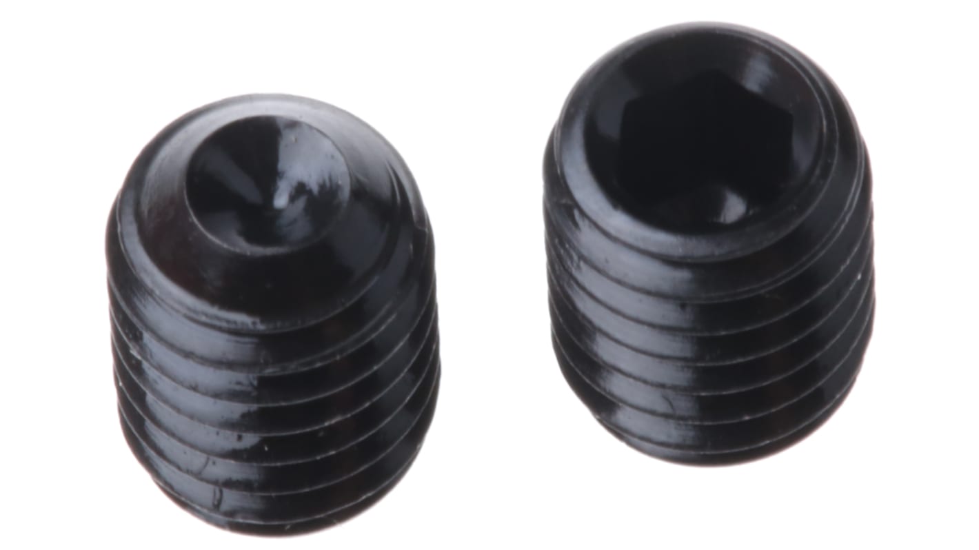 Tornillo prisionero Negro, un solo color Acero Juego de vasos hexagonales M6 x 8mm Tornillo prisionero