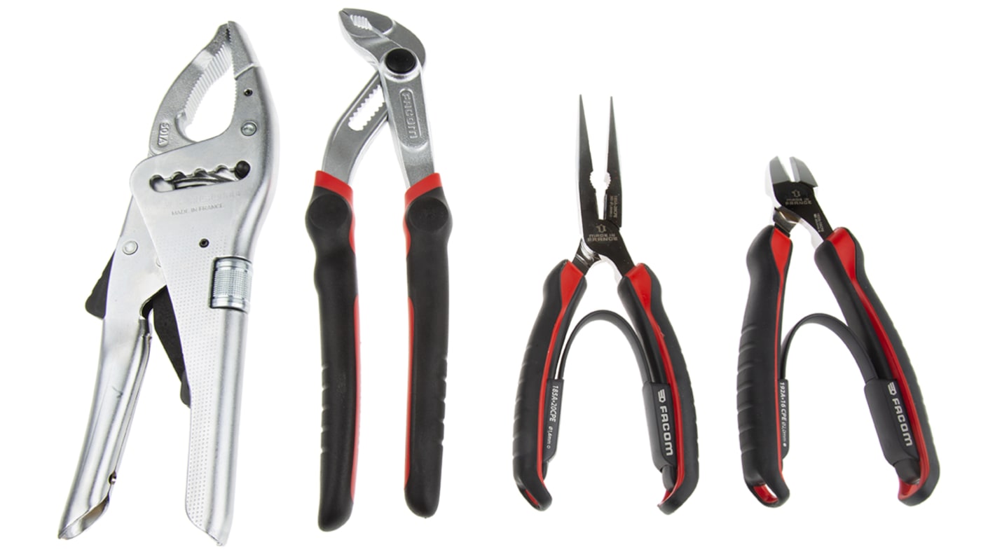 Facom 4-Piece Plier Set, 440 mm Overall