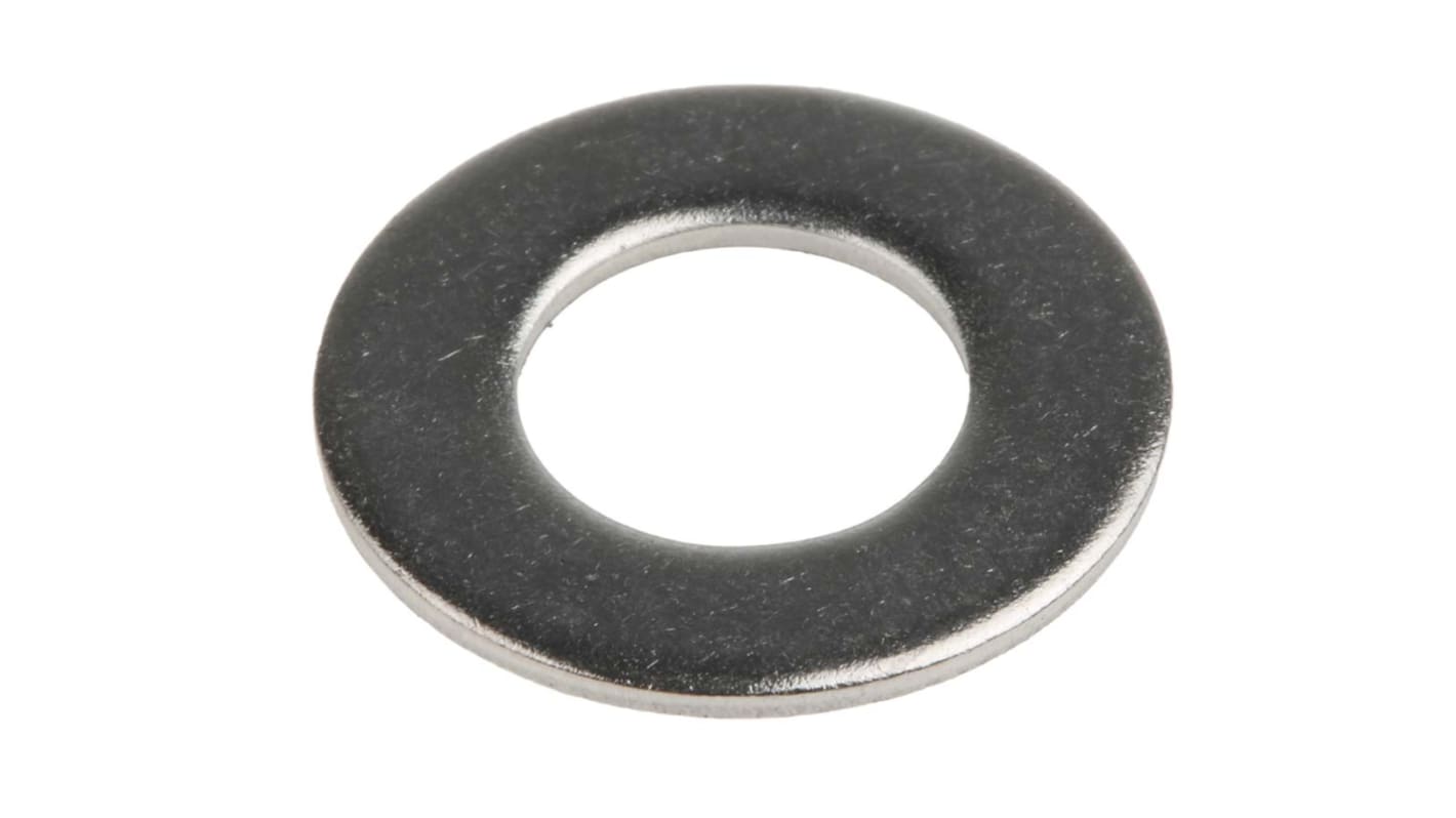 RS PRO Unterlegscheiben für M10 Schrauben Glatt A2 304 Flach-, 1.25mm x 10.5mm x 21mm, Edelstahl