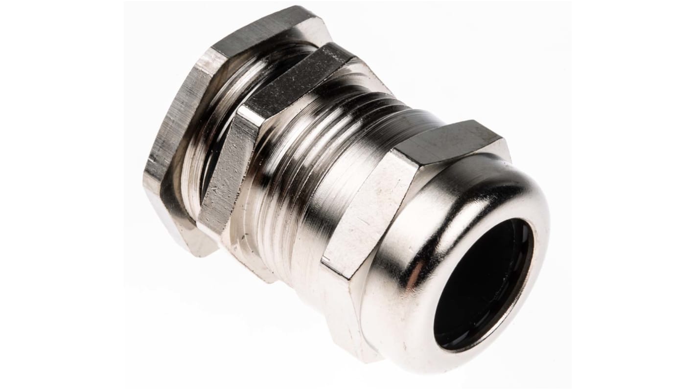 SIB SIB-TEC Series Metallic Nickel Plated Brass Cable Gland, PG16 Thread, 8mm Min, 15mm Max, IP68