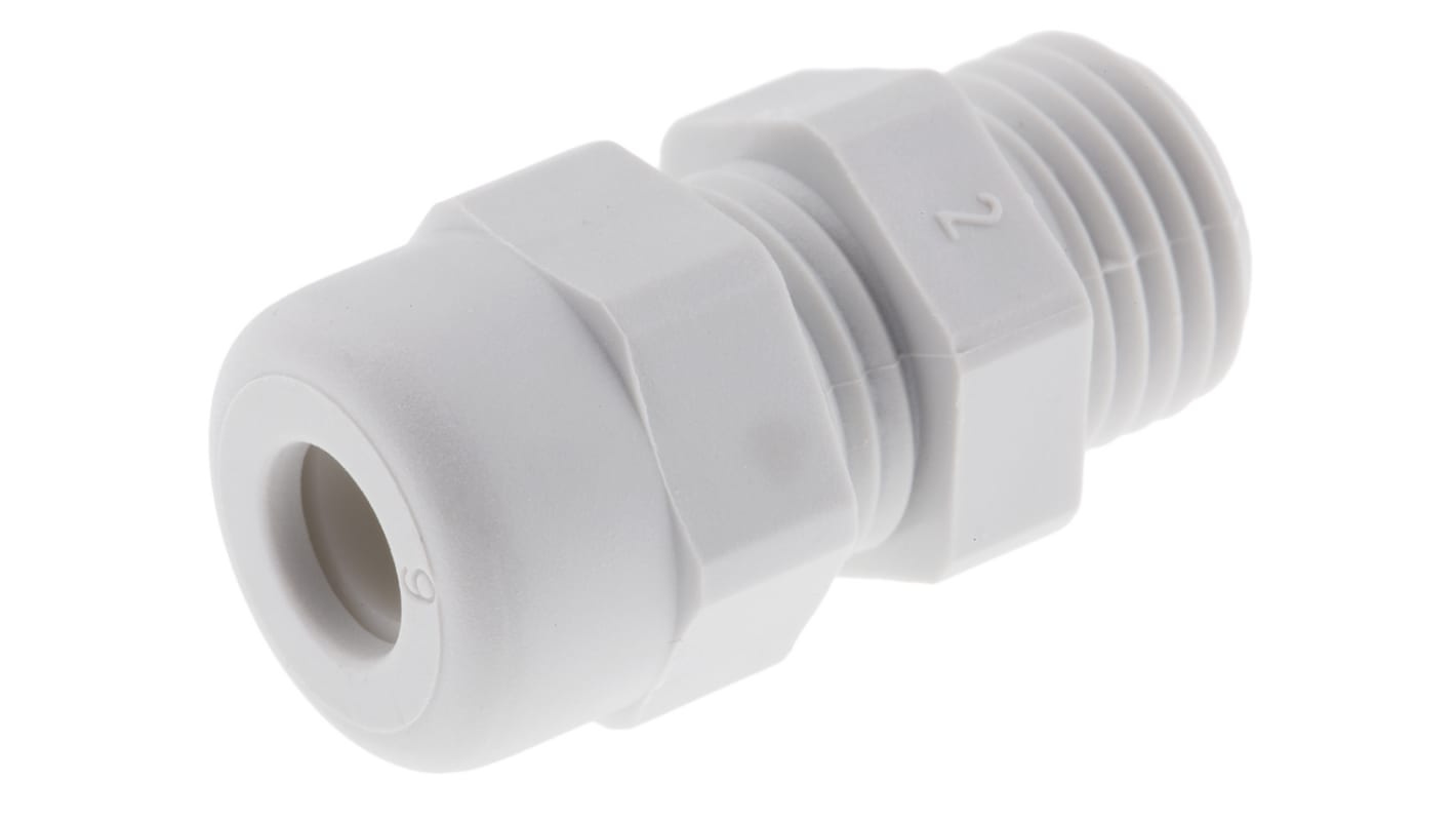 SIB WADI-TEC Series Grey PA 6 Cable Gland, PG7 Thread, 3mm Min, 6mm Max, IP68