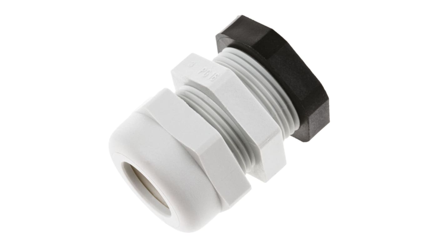 SIB WADI-TEC Series Grey PA 6 Cable Gland, PG16 Thread, 9mm Min, 14mm Max, IP68