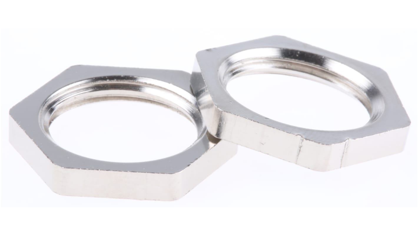 D4316107 SIB Nickel Nickel Plated Brass Cable Gland Locknut, M16