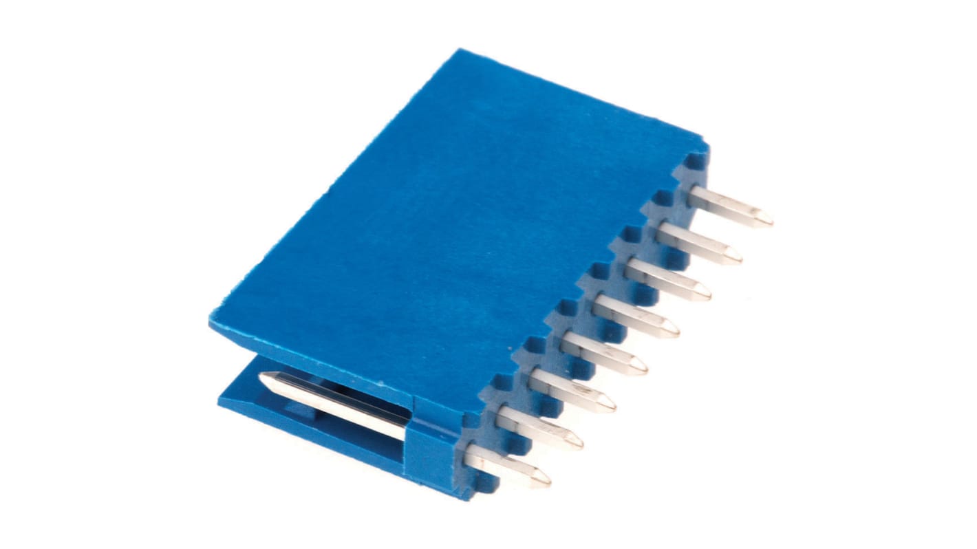 TE Connectivity AMPMODU HE14 Series Straight Through Hole PCB Header, 8 Contact(s), 2.54mm Pitch, 1 Row(s), Shrouded