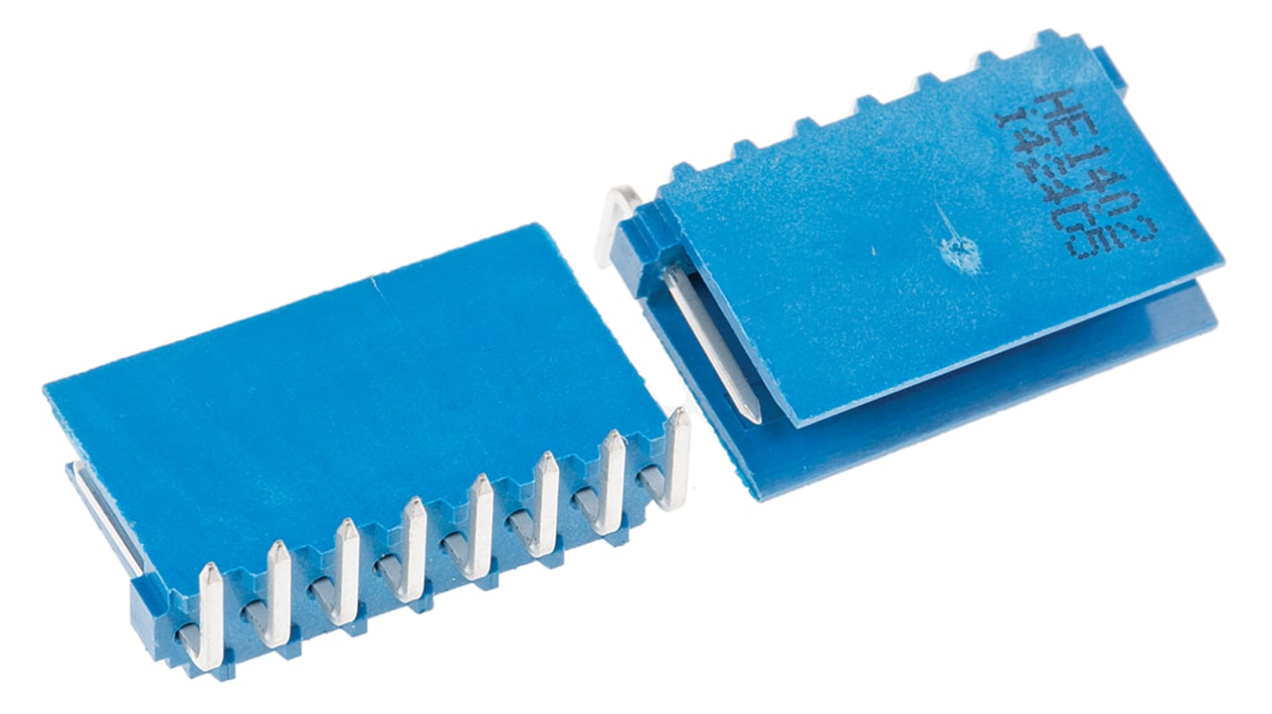 Conector macho para PCB Ángulo de 90° TE Connectivity serie AMPMODU HE14 de 8 vías, 1 fila, paso 2.54mm, para soldar,