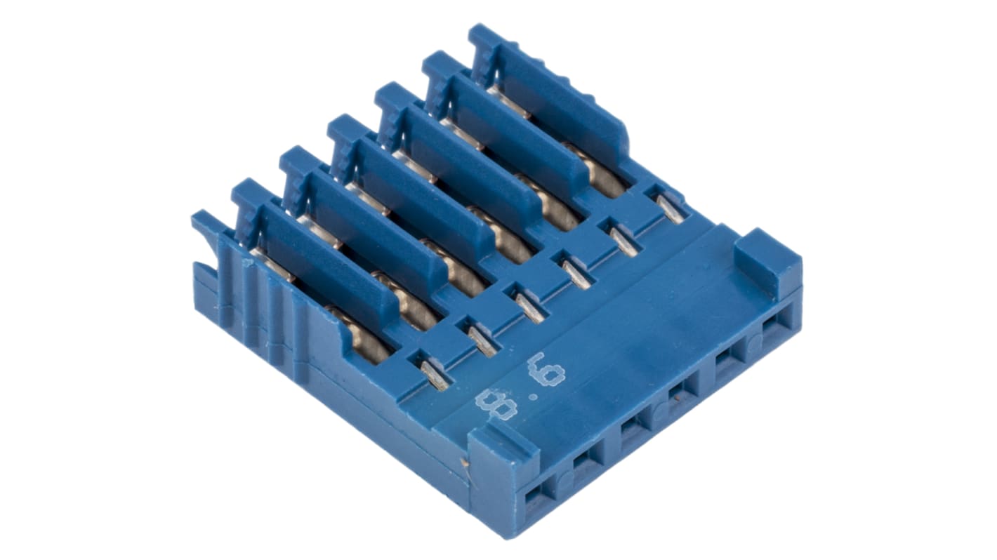 Carcasa de conector TE Connectivity 281786-6, Serie AMPMODU HE14, paso: 2.54mm, 6 contactos, , 1 fila filas, Recto,