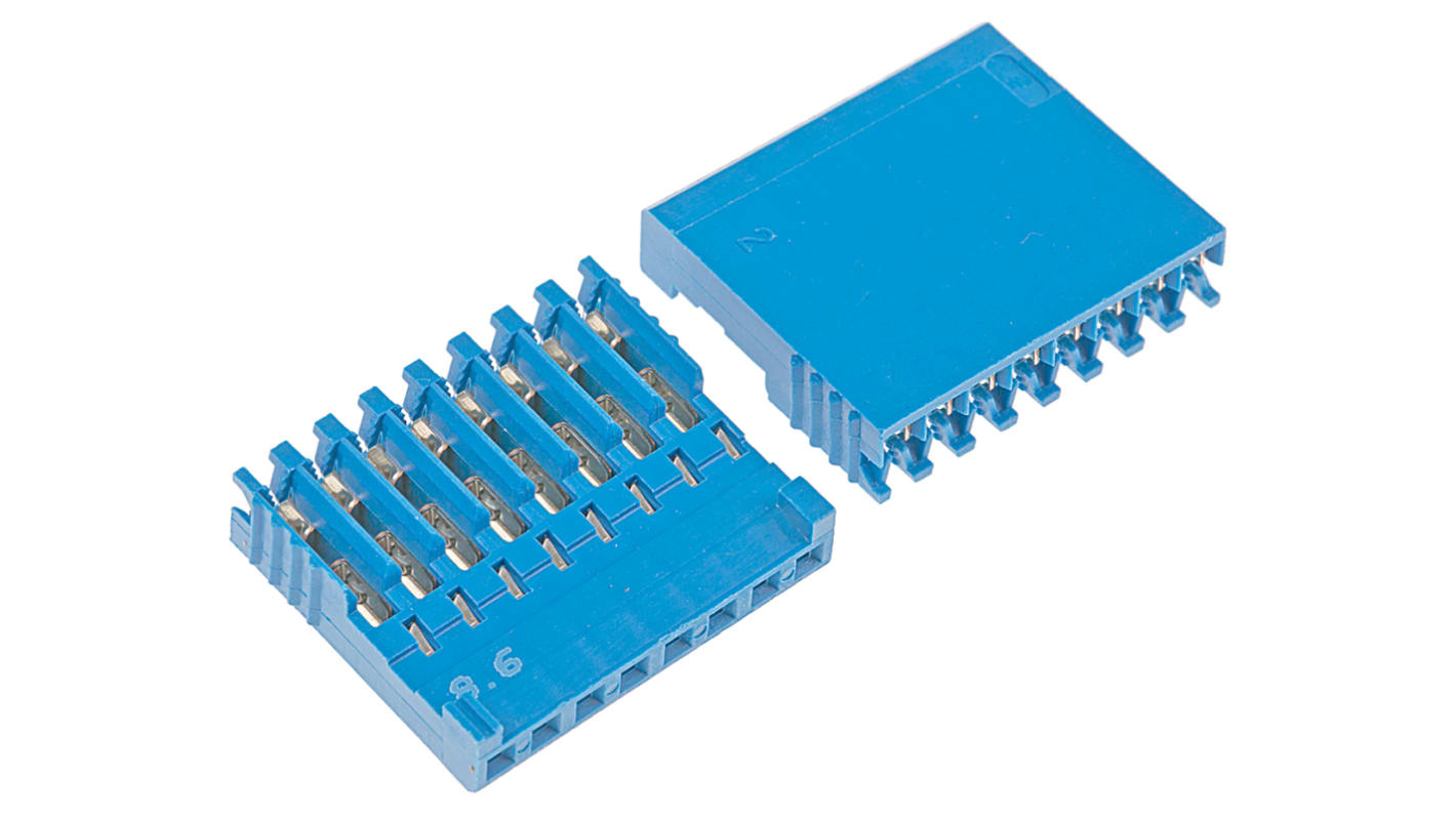 Carcasa de conector TE Connectivity 281786-8, Serie AMPMODU HE14, paso: 2.54mm, 8 contactos, , 1 fila filas, Recto,