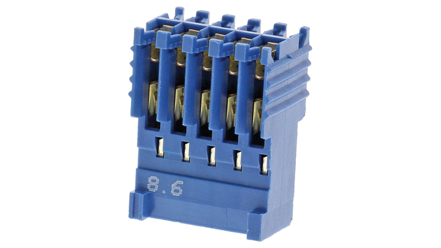 Carcasa de conector TE Connectivity 281792-5, Serie AMPMODU HE14, paso: 2.54mm, 10 contactos, 2 filas, Recto, Hembra,