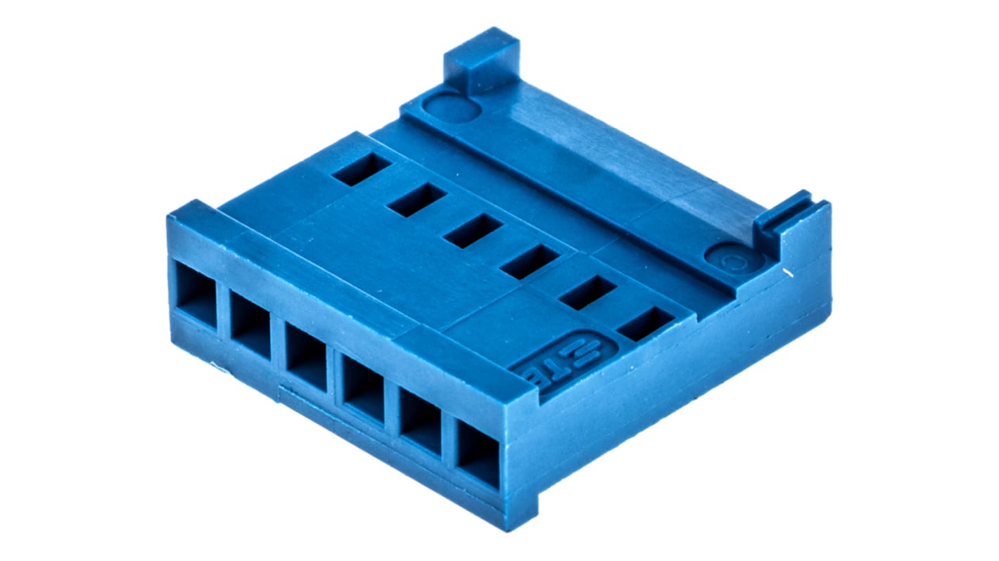 TE Connectivity AMPMODU HE13/HE14 Steckverbindergehäuse Buchse 2.54mm, 6-polig / 1-reihig Gerade, Kabelmontage