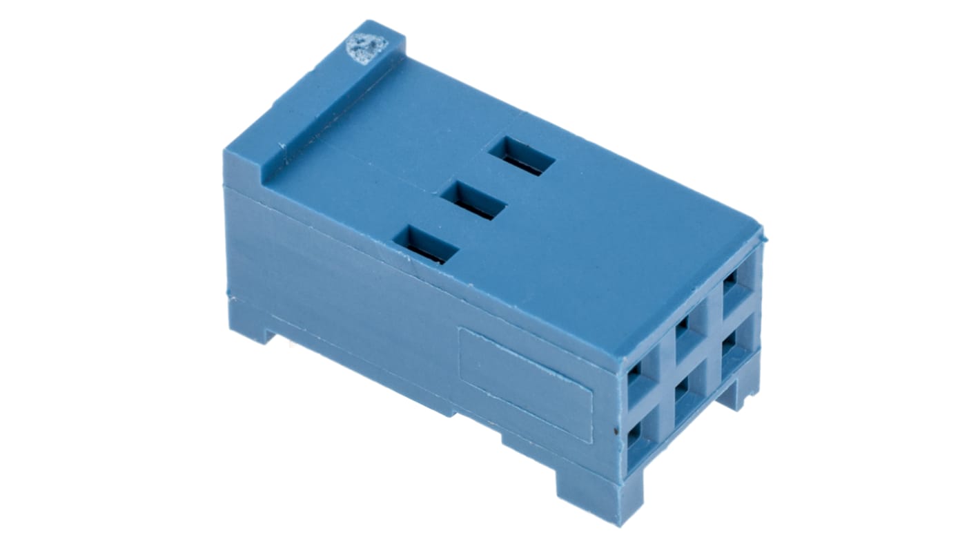 Carcasa de conector TE Connectivity 281839-3, Serie AMPMODU HE13/HE14, paso: 2.54mm, 6 contactos, 2 filas, Recto,