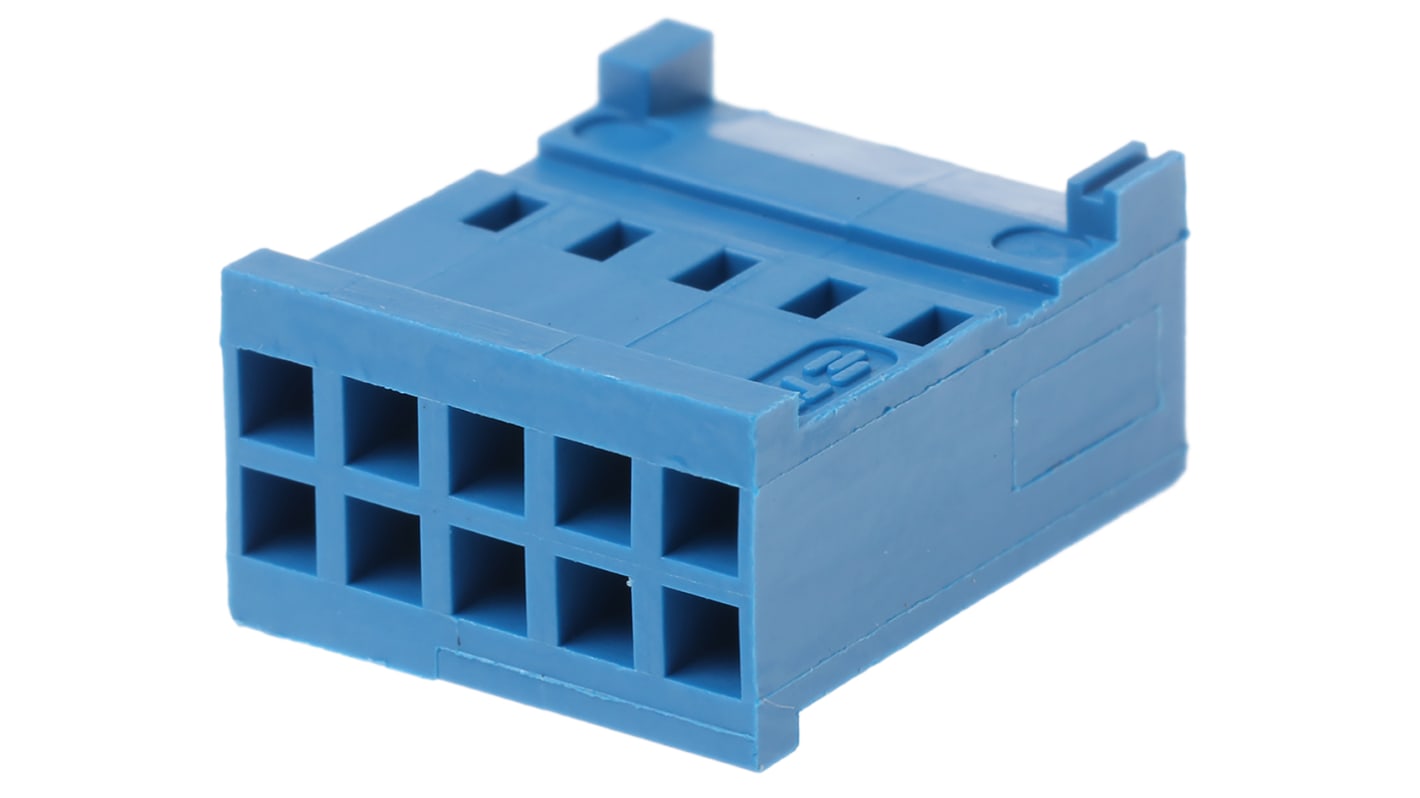 Carcasa de conector TE Connectivity 281839-5, Serie AMPMODU HE13/HE14, paso: 2.54mm, 10 contactos, 2 filas, Recto,