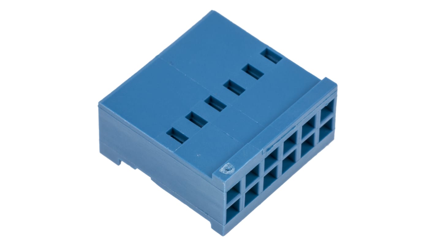 Carcasa de conector TE Connectivity 281839-6, Serie AMPMODU HE13/HE14, paso: 2.54mm, 6 contactos, 2 filas, Recto,