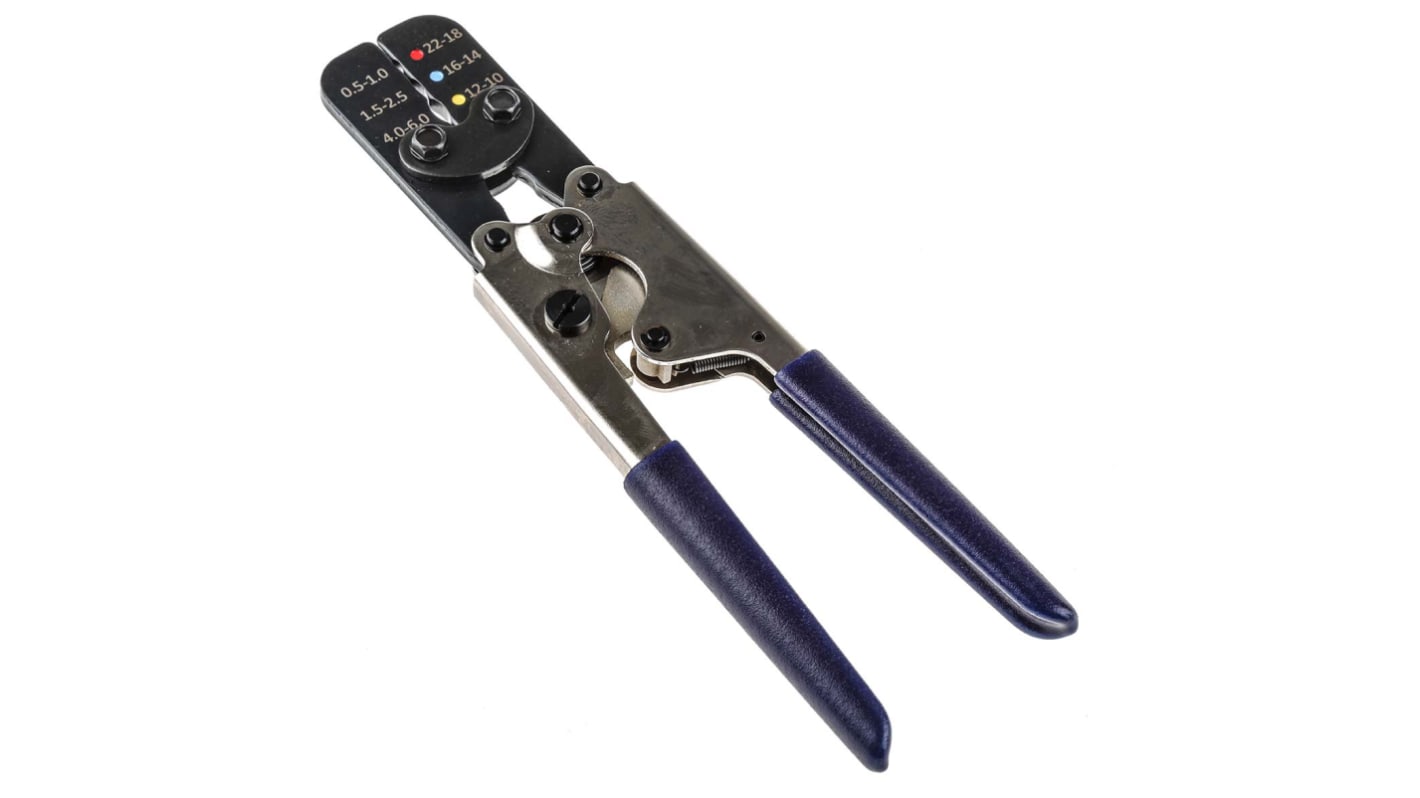 RS PRO Hand Ratcheting Crimp Tool for Insulated Spade Connectors, 0,5 → 6mm² Wire