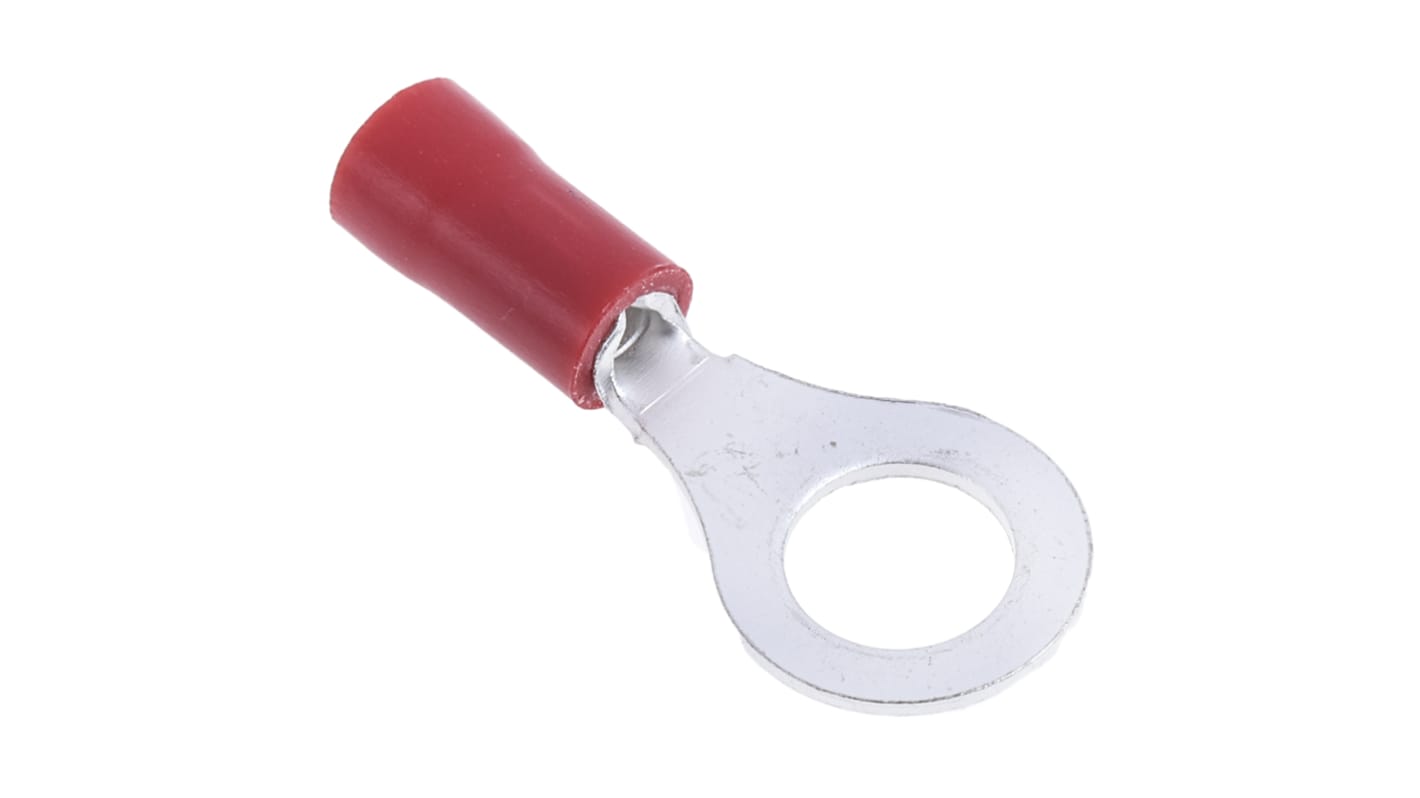 RS PRO Insulated Ring Terminal, M6 Stud Size, 0.5mm² to 1.5mm² Wire Size, Red