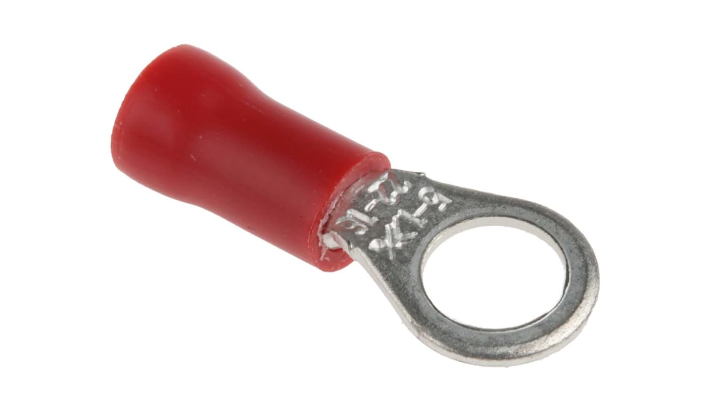 RS PRO Insulated Ring Terminal, M5 Stud Size, 0.5mm² to 1.5mm² Wire Size, Red