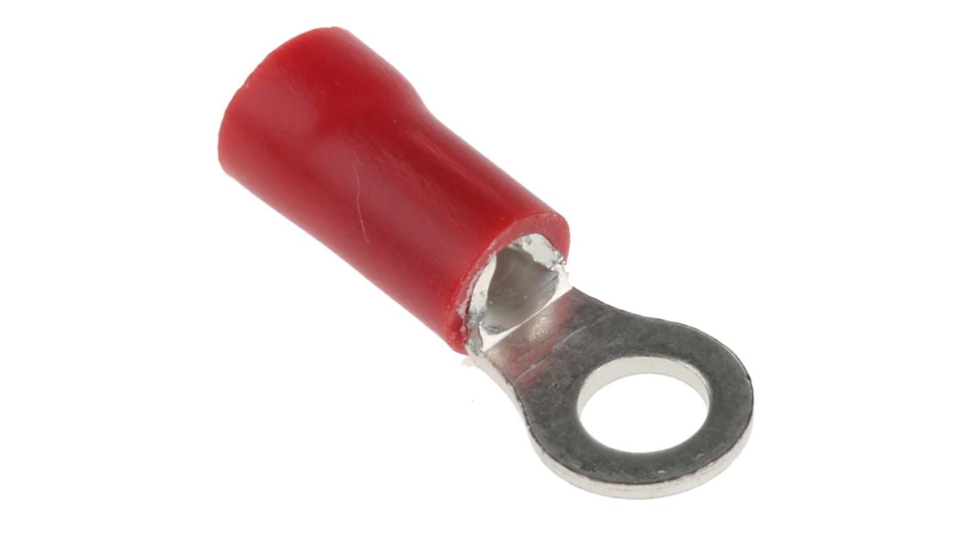 RS PRO Insulated Ring Terminal, M3.5 Stud Size, 0.5mm² to 1.5mm² Wire Size, Red