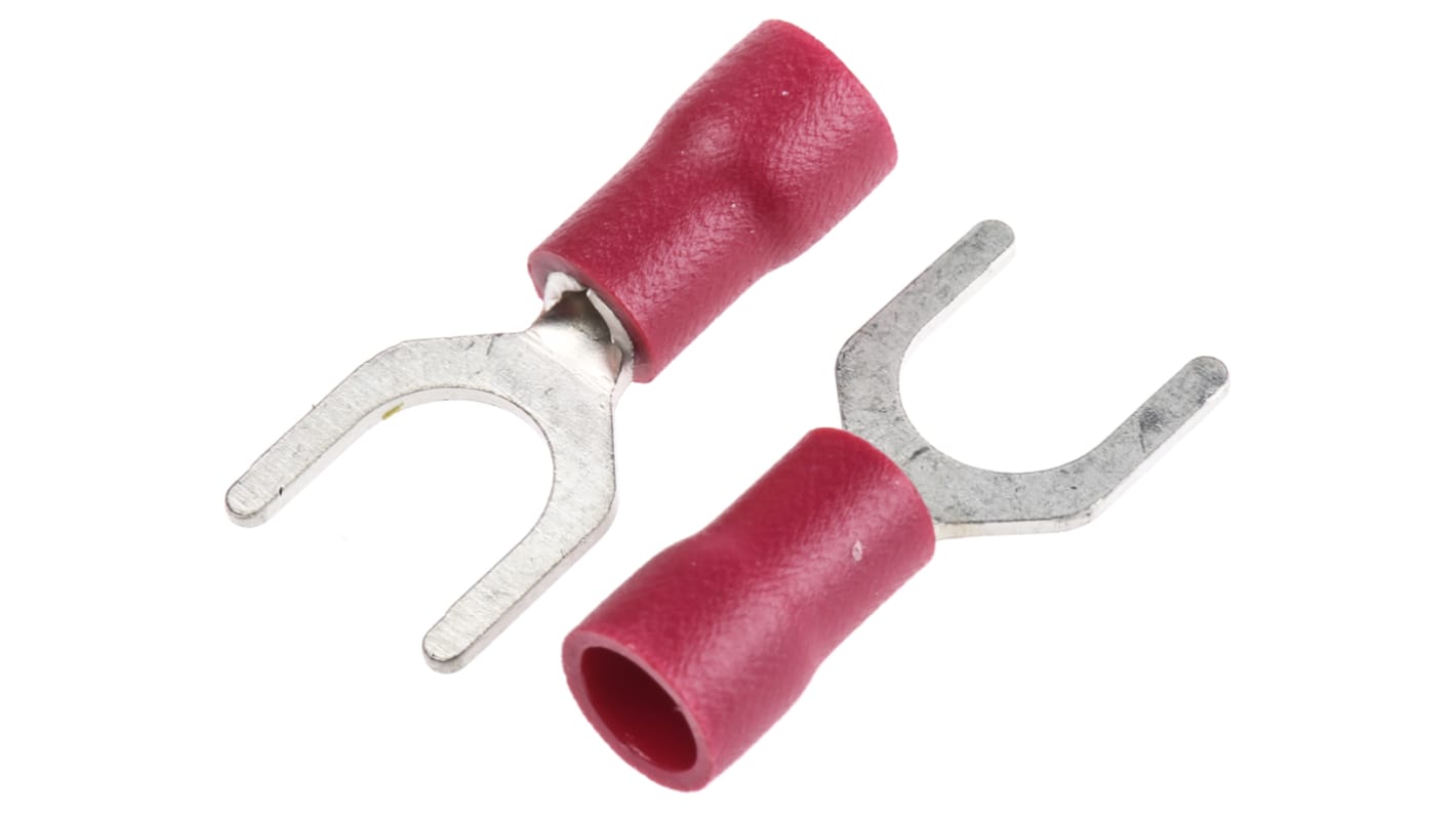 Capocorda a forcella a crimpare RS PRO, perno M6, 0.5mm² - 1.5mm², Rosso