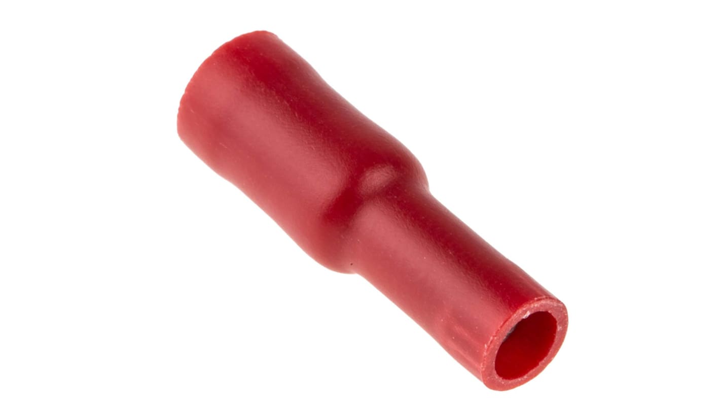 Capocorda bullet a crimpare RS PRO, Femmina, diam. 4mm, 0.5mm² - 1.5mm², Rosso Protetto