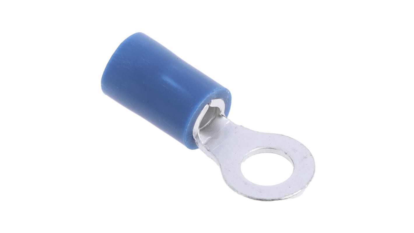 RS PRO Insulated Ring Terminal, M4 Stud Size, 1.5mm² to 2.5mm² Wire Size, Blue