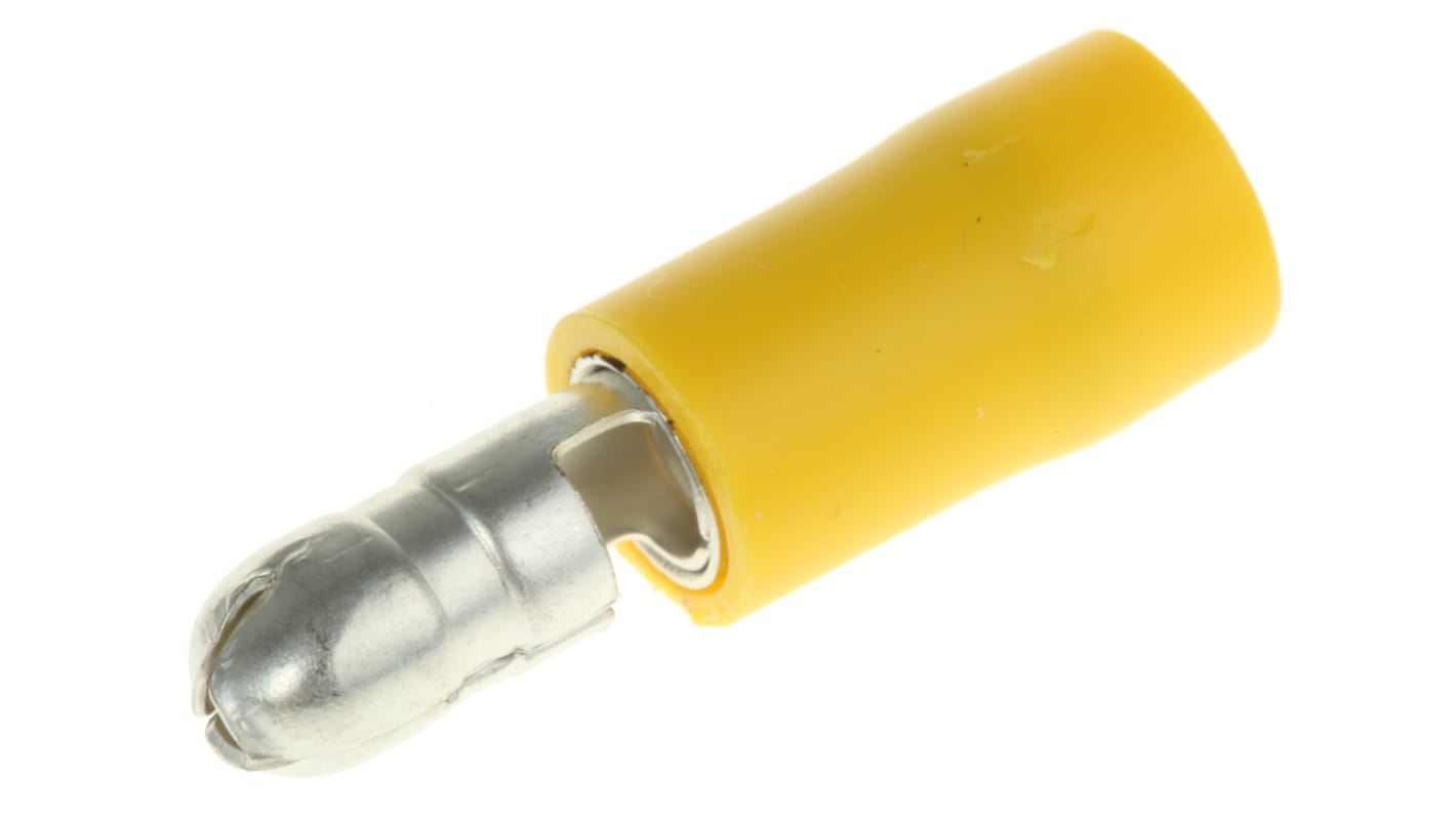 Capocorda bullet a crimpare RS PRO, Maschio, diam. 5mm, 2.5mm² - 6mm², Giallo Non protetto