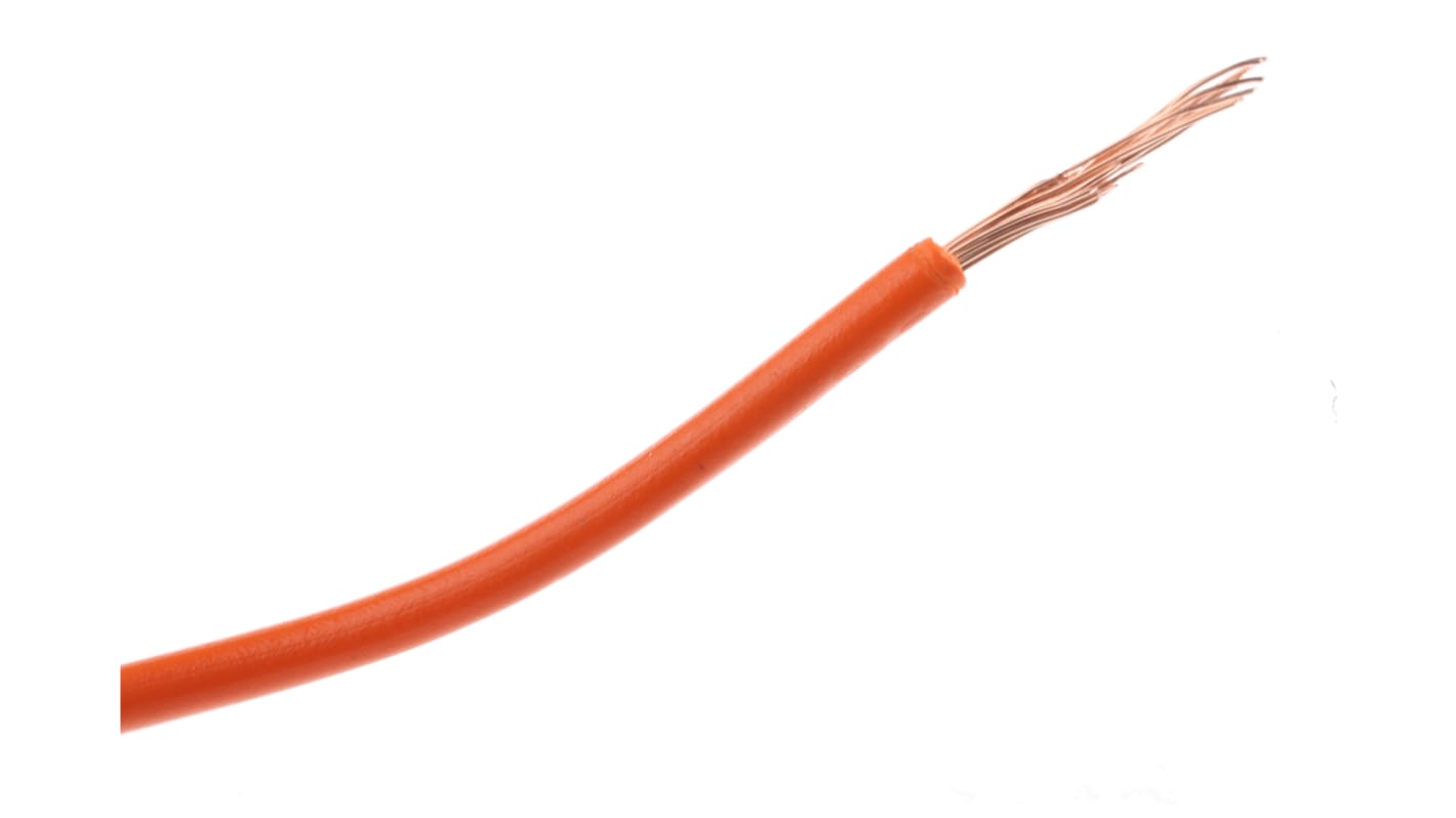 RS PRO Orange 0.75 mm² Hook Up Wire, 18 AWG, 100m, PVC Insulation