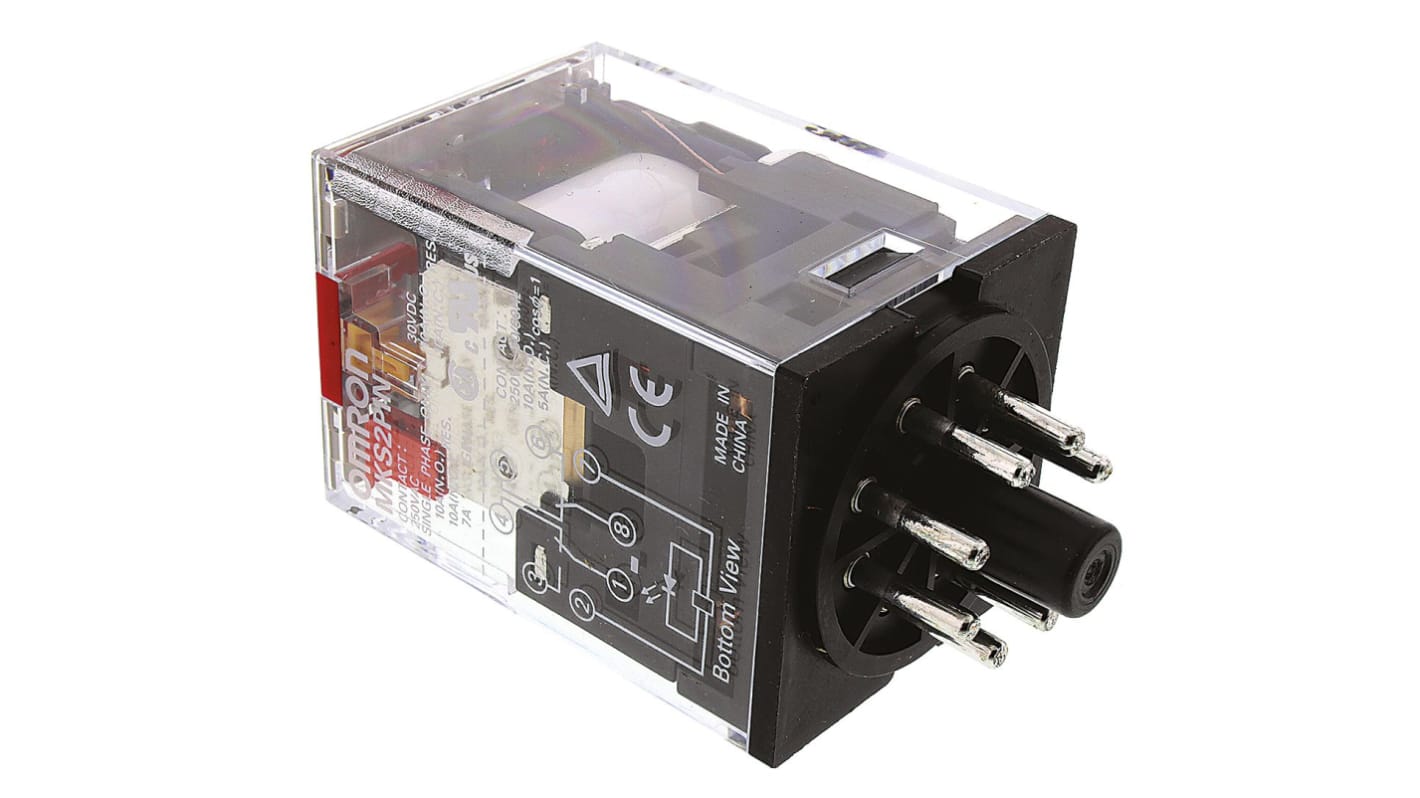 MKS2PINAC110 Omron Plug In Power Relay, 110V ac Coil, 10A Switching