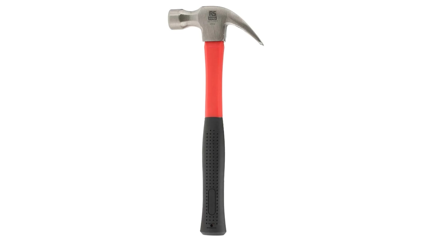 RS PRO Hammer, Klauenhammer aus Stahl Fiberglas-Stiel 567g