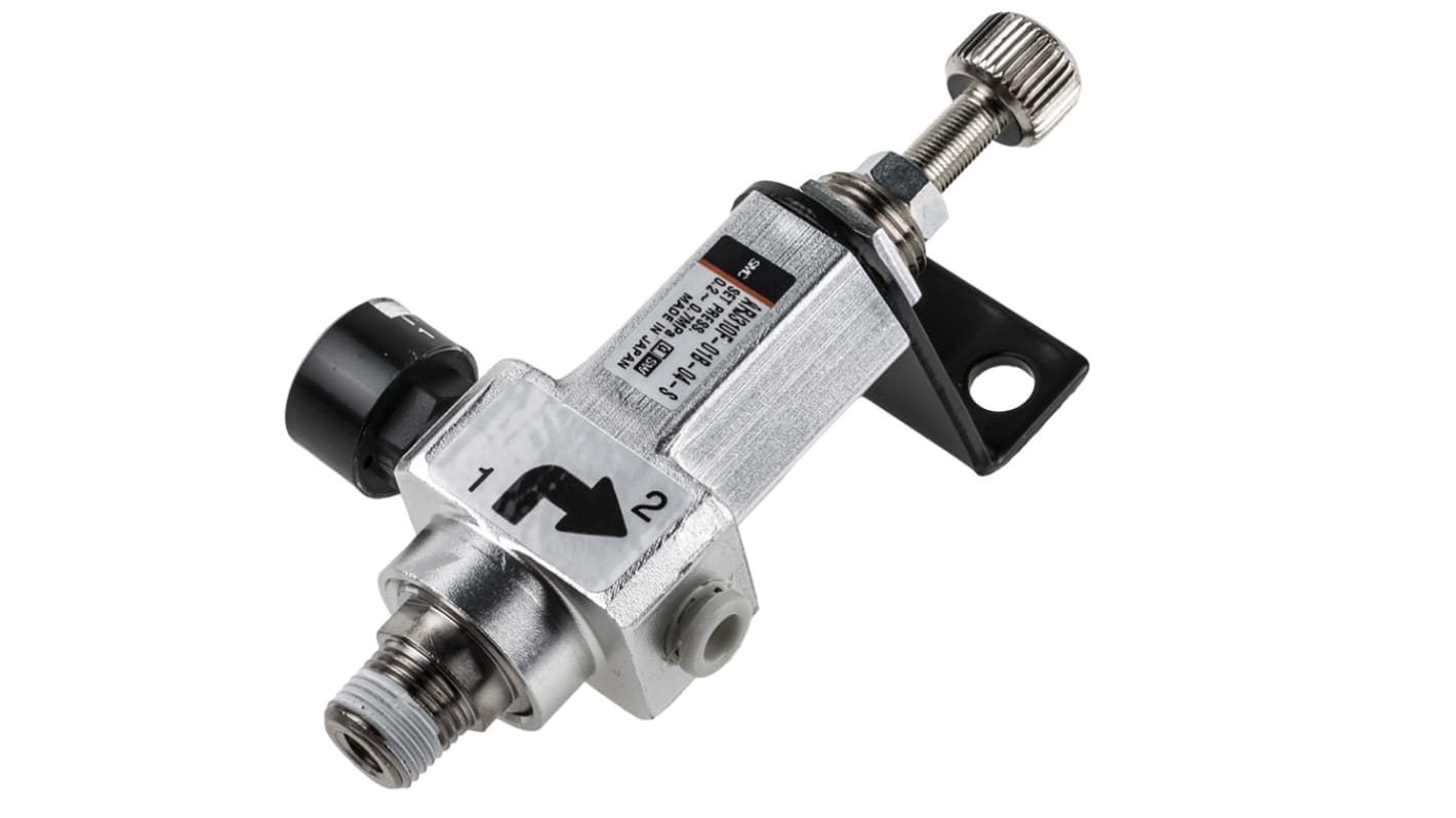 SMC M5 x 0.8, R 1/8 Pneumatic Regulator - 0.2MPa to 0.7MPa, 1/8 in, M5 x 0.8, 0.8MPa max. input