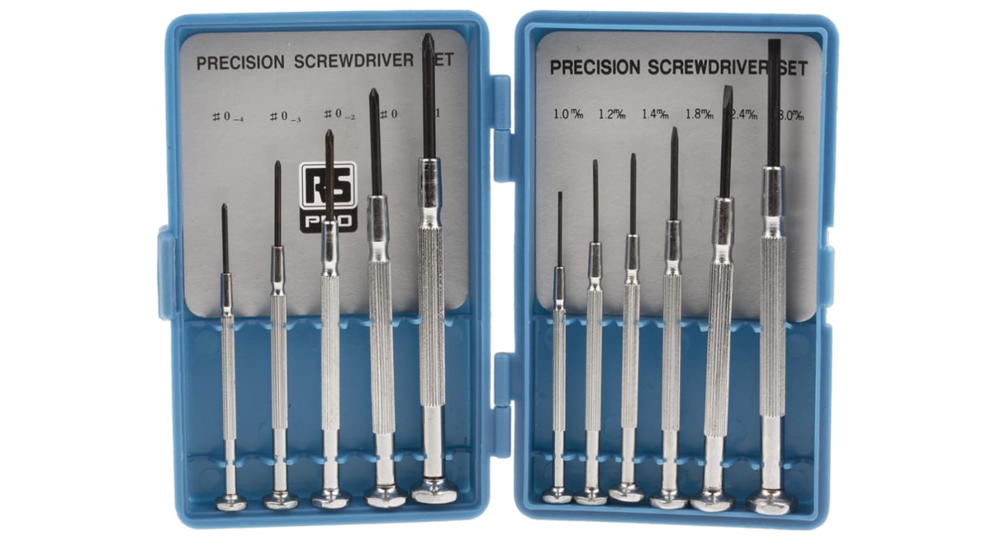 Set di cacciaviti RS PRO, 11 pezzi, lama Black Phosphate