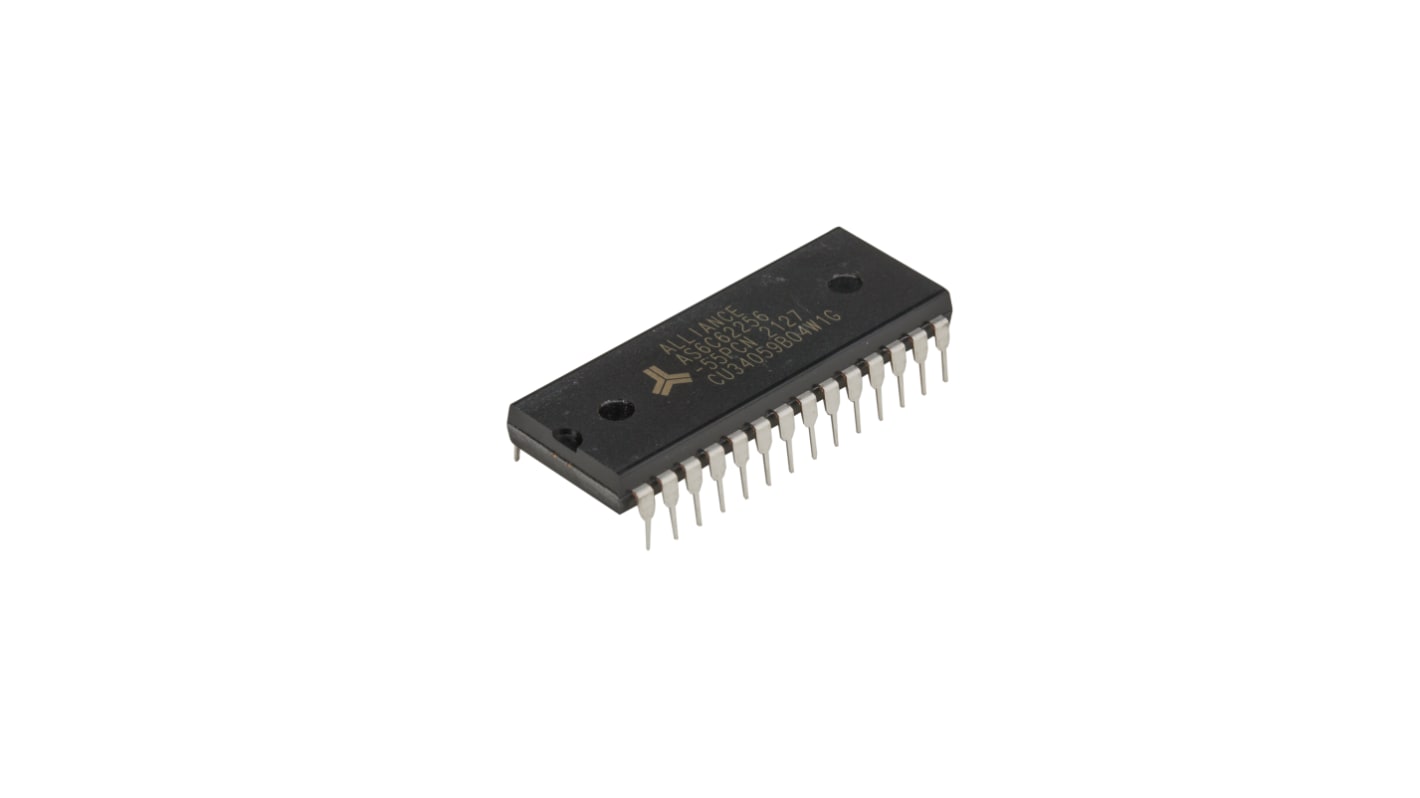 SRAM 256kbit montaż Otwór przezierny 28 -pinowy 32k x 8 bitów PDIP, Od 2,7 V do 5,5 V