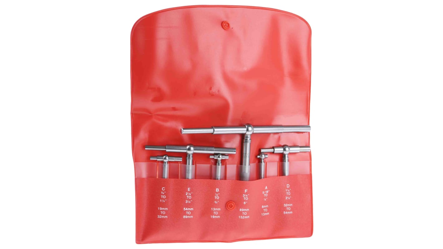 Starrett DY455 Telescopic Gauge Set, Steel, 6 piece RS