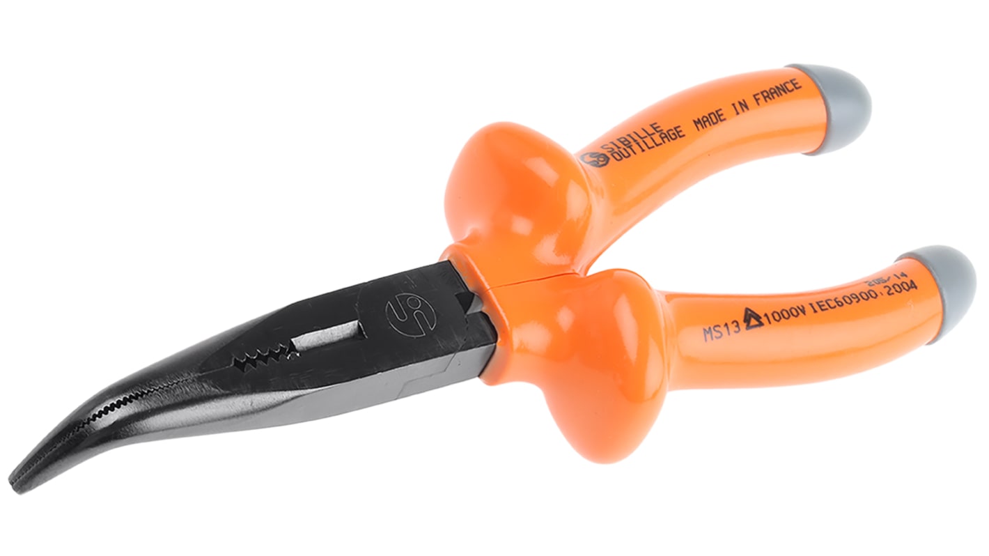 MS13RS 185 Penta MS13 Long Nose Pliers, 185 mm Overall, Bent Tip