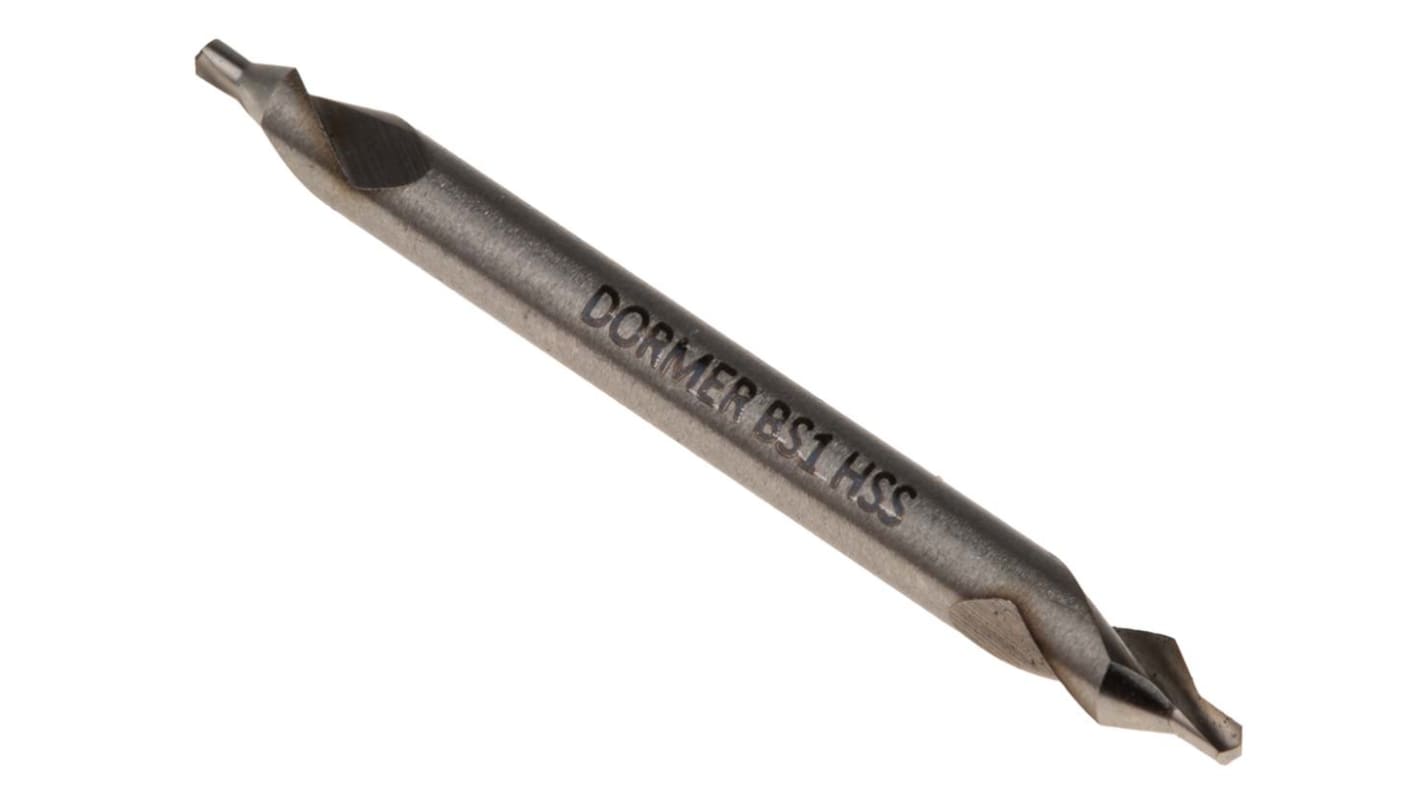 Dormer A225 Series HSS Centre Drill Bit, 1/8" → 3/64" Diameter, 38 mm Overall