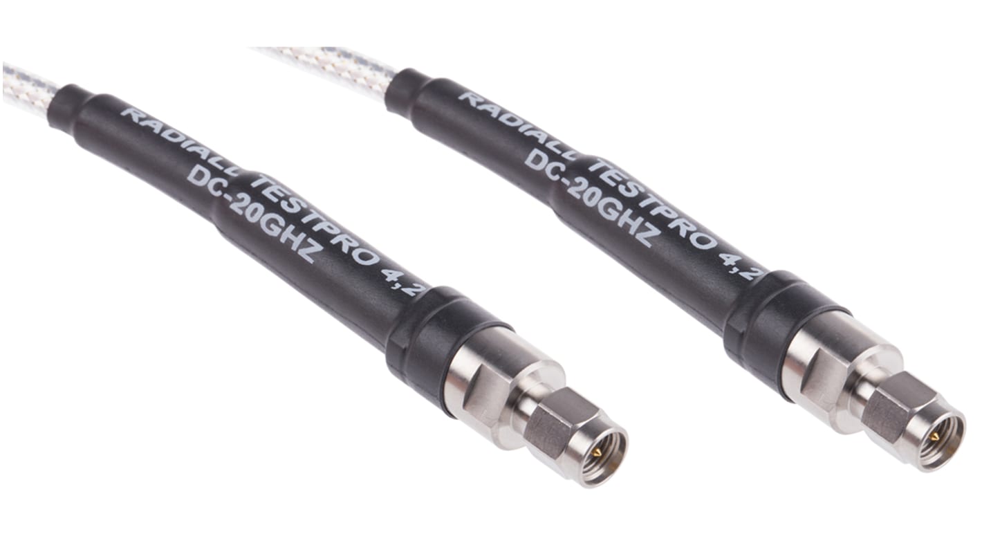 Radiall Male SMA to Male SMA Coaxial Cable, Terminated