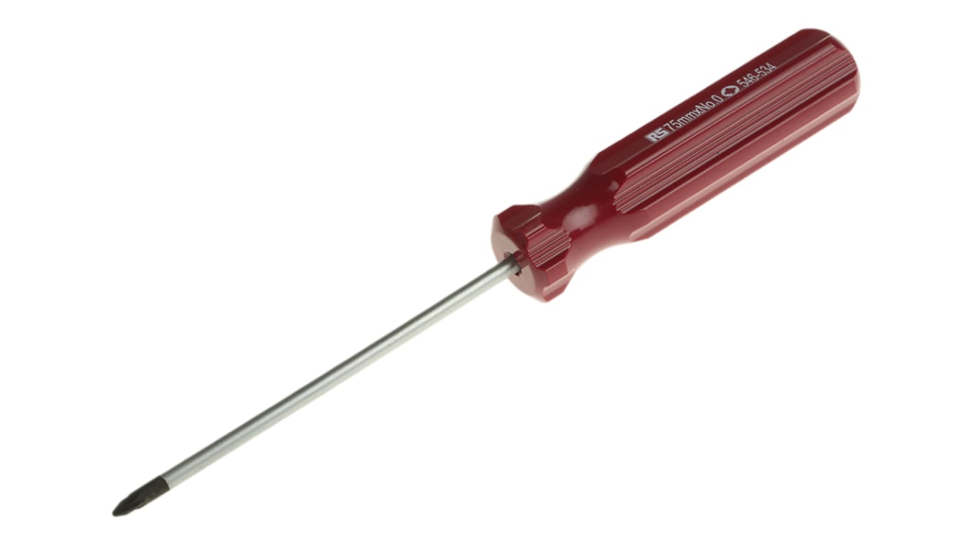 RS Pro 3 in Chrome Vanadium Steel Standard Screwdriver, Supadriv; Pozidriv PZ0 Tip, Cellulose Acetate