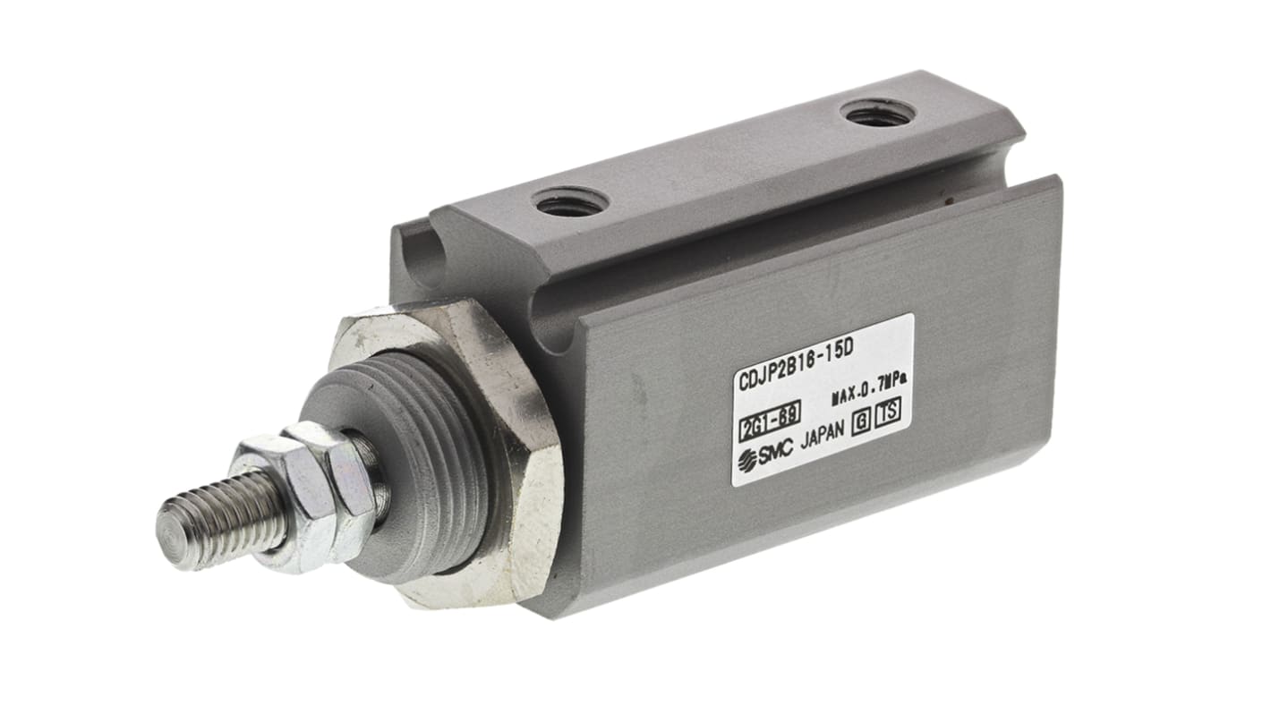 SMC Pneumatic Piston Rod Cylinder - 16mm Bore, 15mm Stroke, CJP2 Series, Double Acting