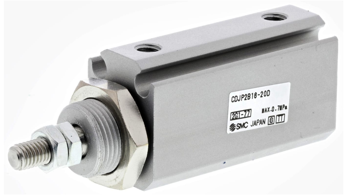 SMC Pneumatic Piston Rod Cylinder - 16mm Bore, 20mm Stroke, CJP2 Series, Double Acting