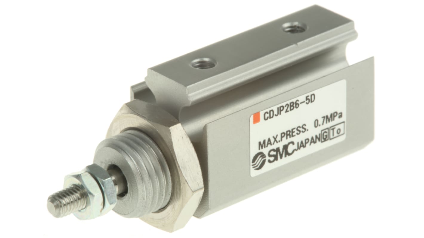 SMC Pneumatic Piston Rod Cylinder - 6mm Bore, 5mm Stroke, CJP2 Series, Double Acting
