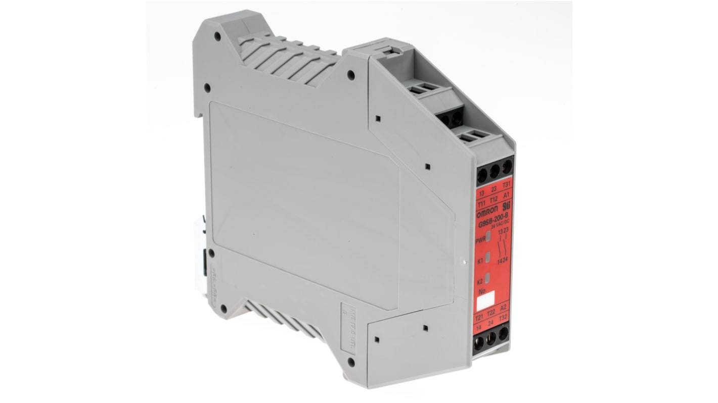 Relé de seguridad Omron G9SB de 2 canales, para Parada de Emergencia, 24V ac/dc, cat. seg. ISO 13849-1 4